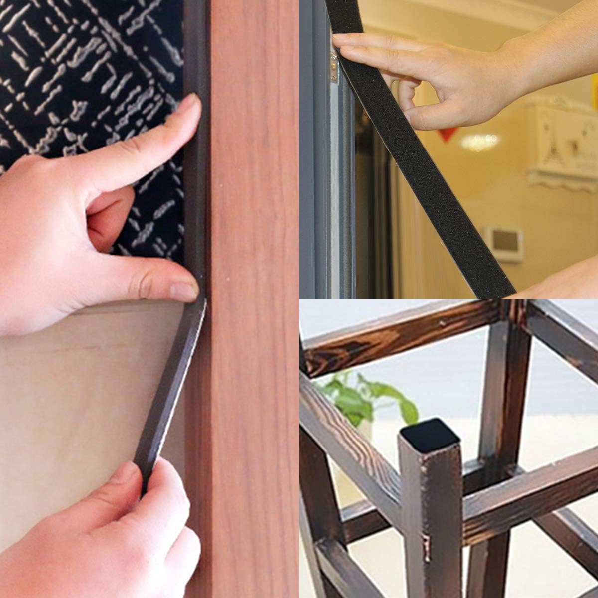 Foam Tape Weather Stripping Window Seal,1"Wx1/8"T High Density Seal Strip,Adhesive Closed Cell Weather Strip(Total 30FT,Black)