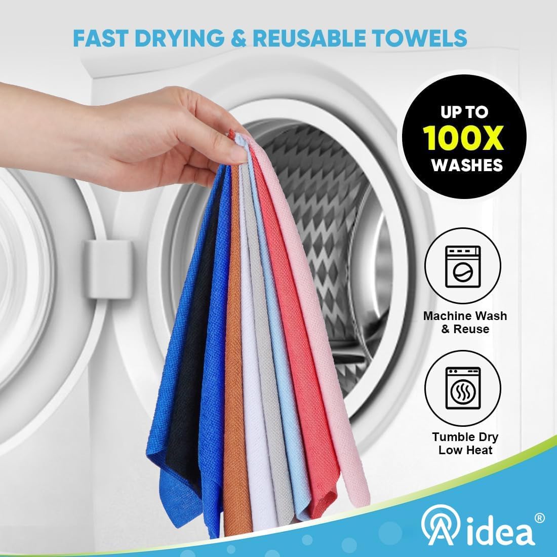 AIDEA Microfiber Cleaning Cloth White, Shop Rags 330 Sheets(6 Roll), Towels for Cars, Tear Away Reusable Paper Towels, Kitchen Towels Cleaning Rags for Automotive, Mechanic, Workshops, House, 11×9"
