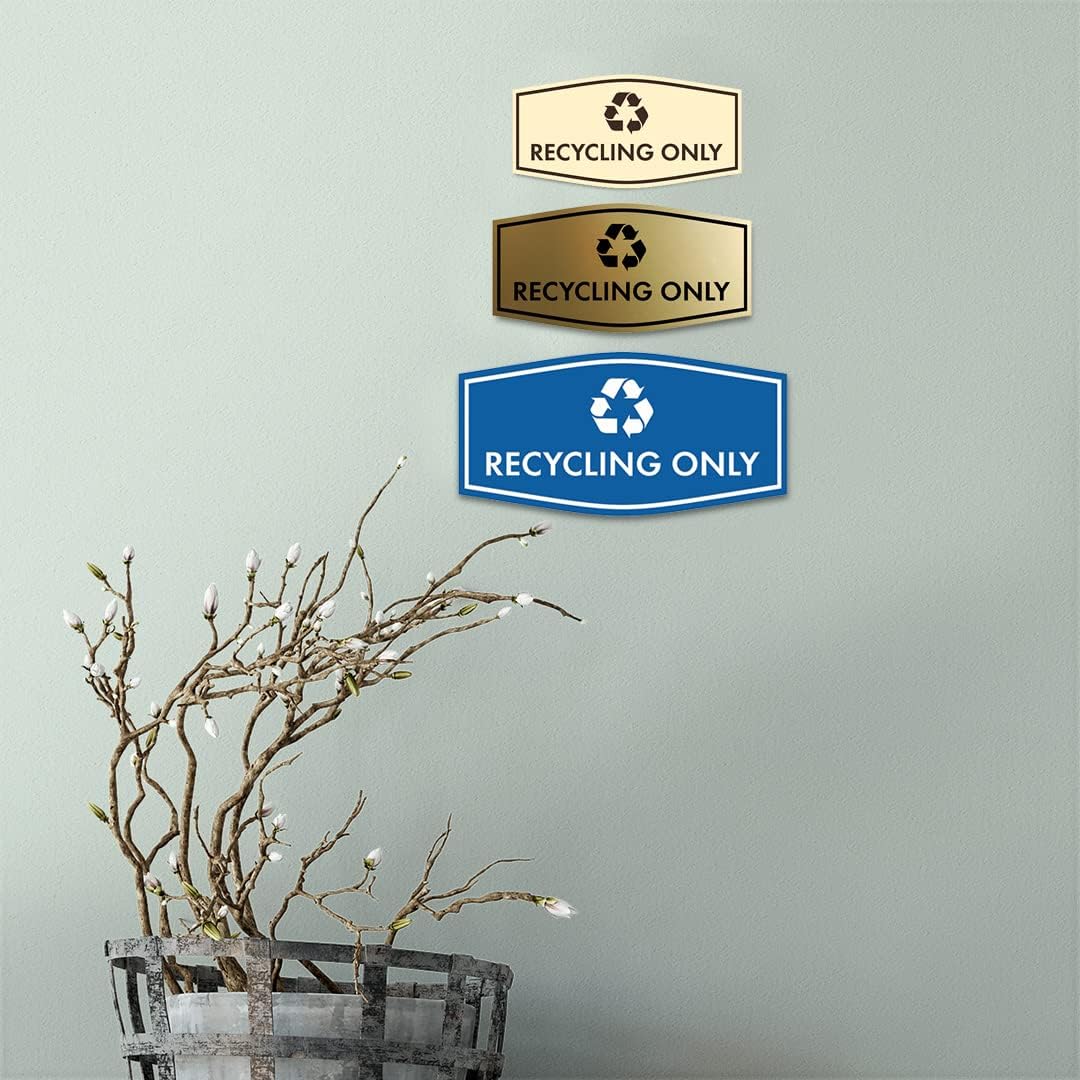 Fancy Recycling Only Sign (Red) - Small