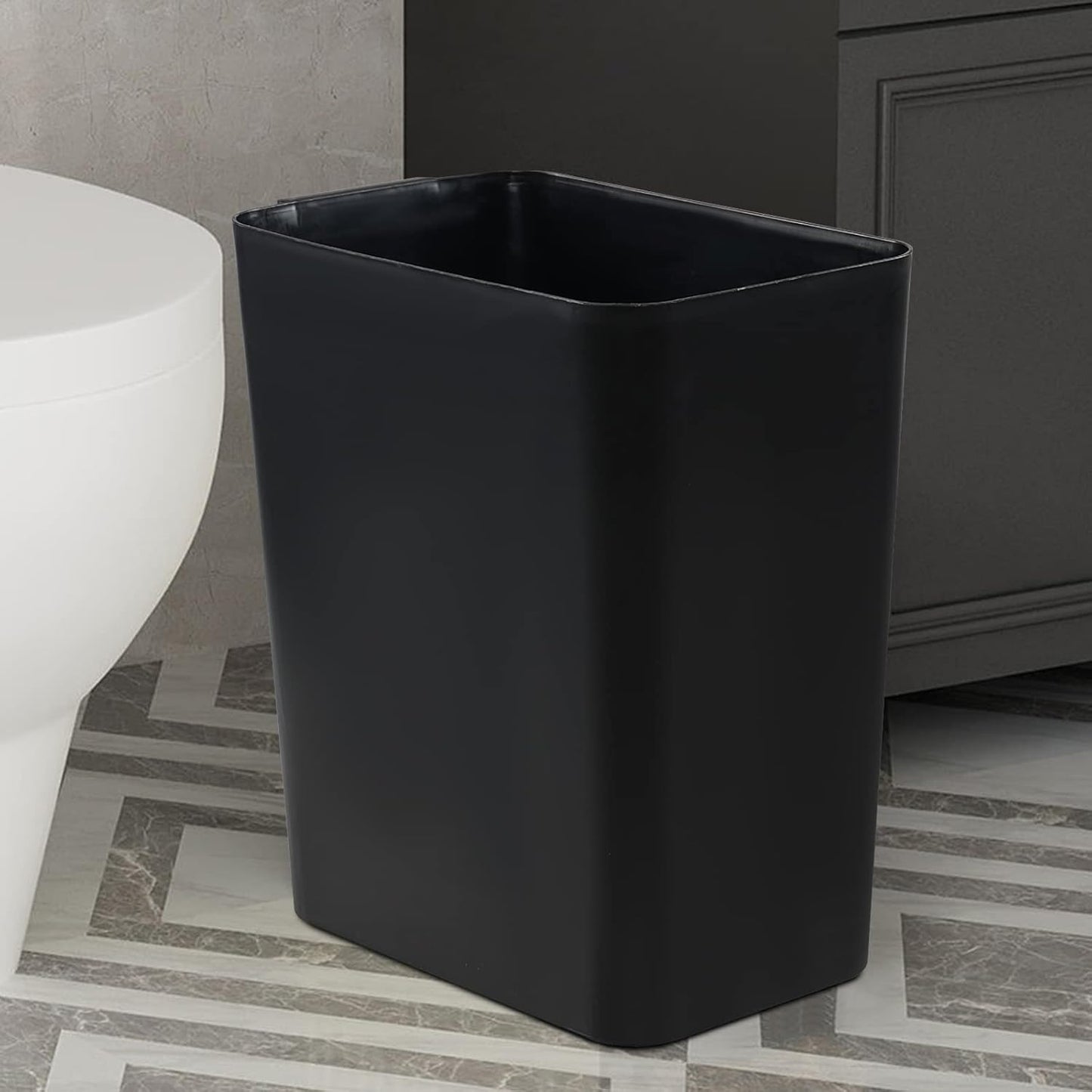 Gainhope 3-Pack 4.5 Gallon Plastic Small Trash Can Wastebasket, Black Garbage Container Bin for Under Desk, Office, Bathroom, Living Room, Classroom