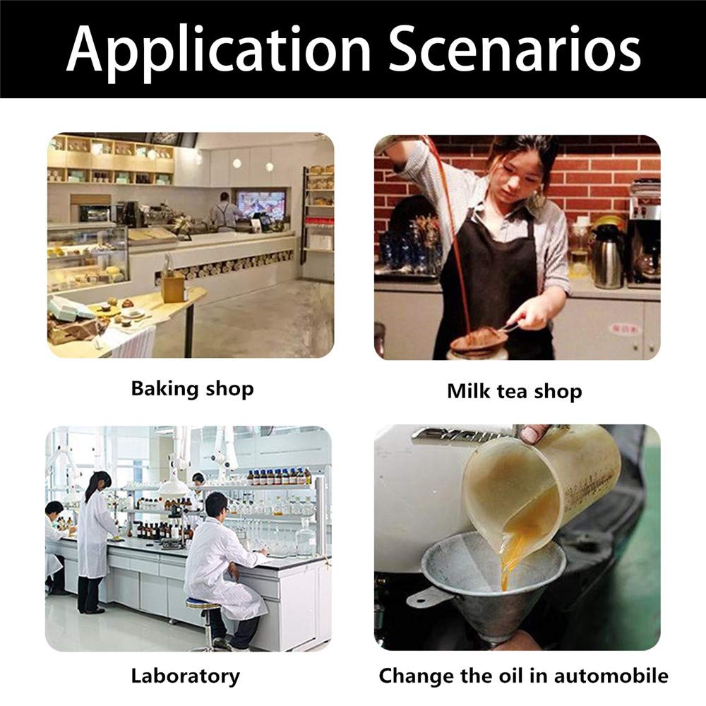 DEDC 4 Pack Clear Plastic Filter Funnel, Small Oil Funnels for Filling Bottles, Liquid Transfer Funnel for Kitchen, Laboratory, Garage, Car, 5.9 inch Dia Mouth