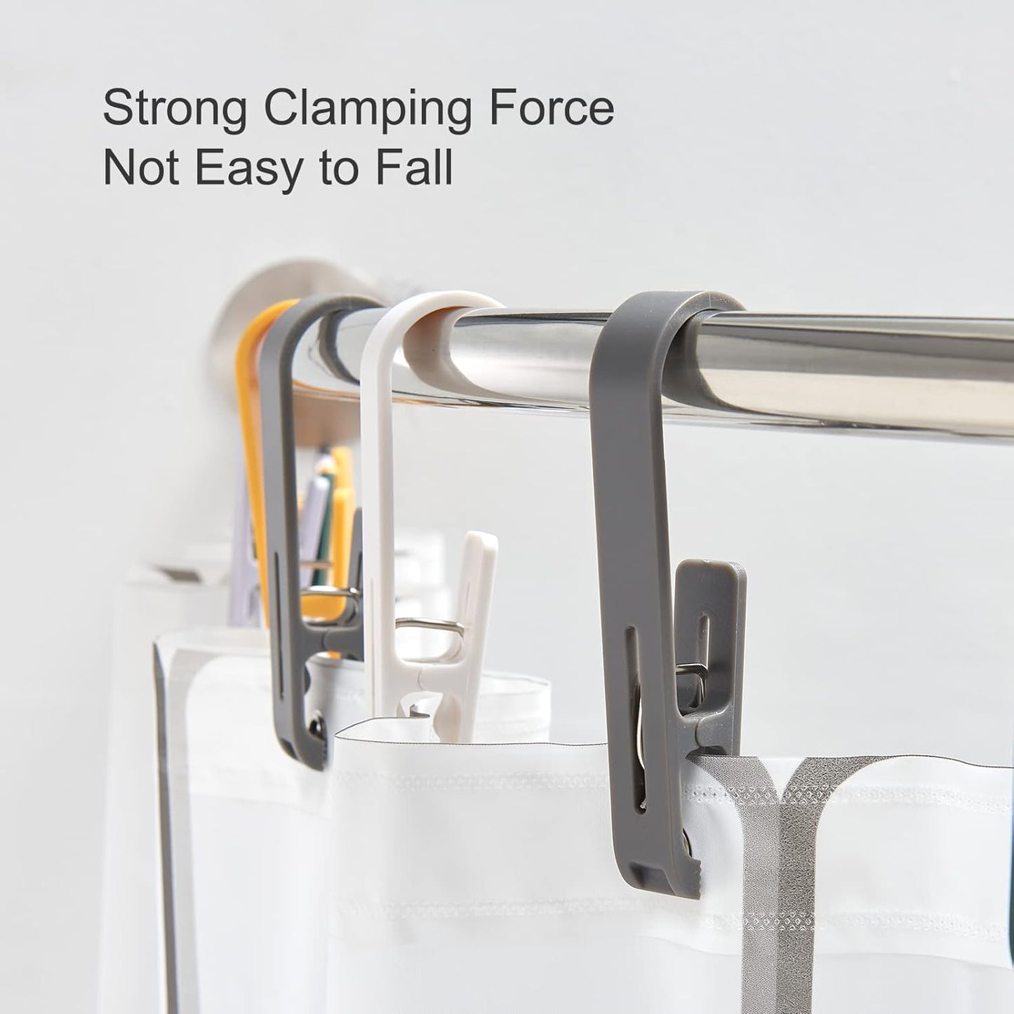 8 Pcs Large Clothes Pins Towel Clips, Multipurpose Clothes Pins Hook, Strong Plastic Clothes Hanger. S Hook for Shower Curtain Laundry Clothes pins