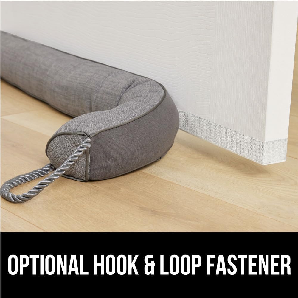 GORILLA GRIP Door Draft Stopper for Bottom of Doors, Weather Stripping Seal Blocks Hot Air, Noise, Bugs, Keeps Cold AC in, Sound Proofing Easy Install Gap Filler, Home Essentials, 38 Inch 2 Pack, Gray