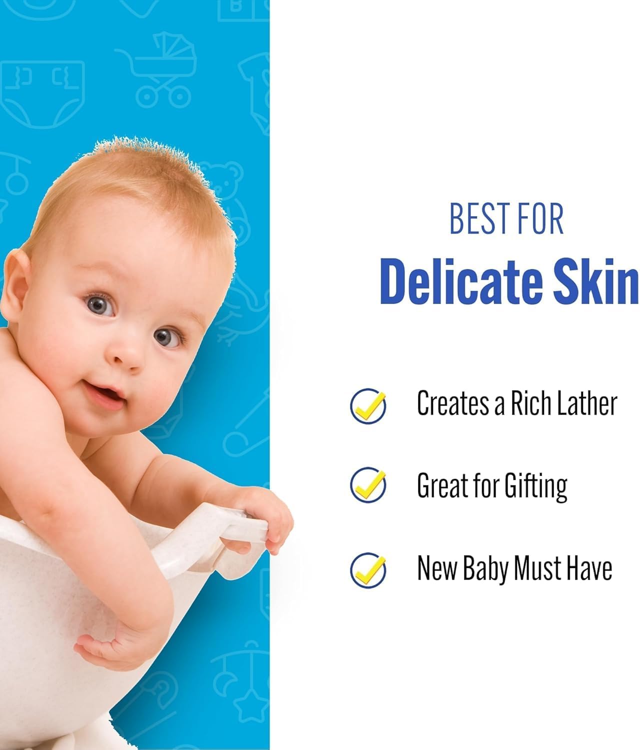 Baby Buddy Natural Bath Sponge, Ultra-Soft Sea Wool, Gentle on Baby's Skin, Hypoallergenic, Biodegradable, 3-Pack, 4in for Baby & Infant Bath Time