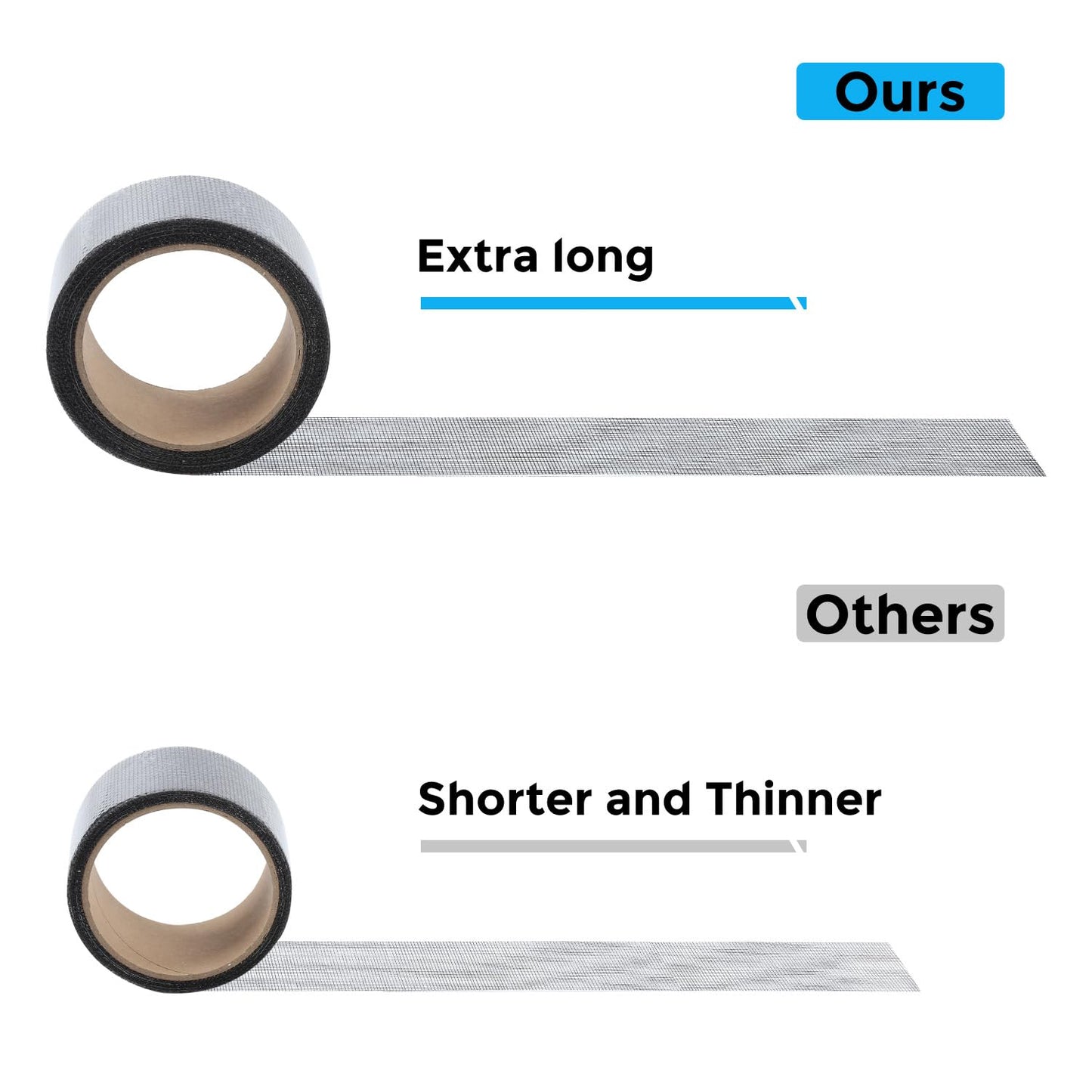 Black Window Screen Repair Tape, 2 in X 30 FT (360IN) Screen Repair Kit for Windows or Doors, Strong Adhesive Fiberglass Mesh Patch Tape