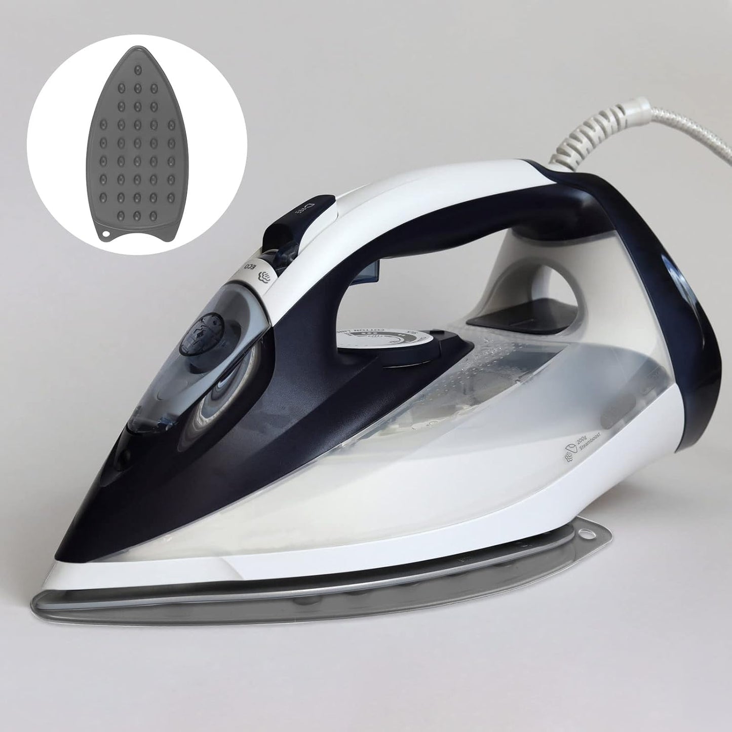 HARFINGTON 2pcs Silicone Iron Rest Pad, Multipurpose Iron Hot Resistant Mat Iron Rest Plate for Ironing Board Hot Heat Resistant Steam Compact Mat, Grey