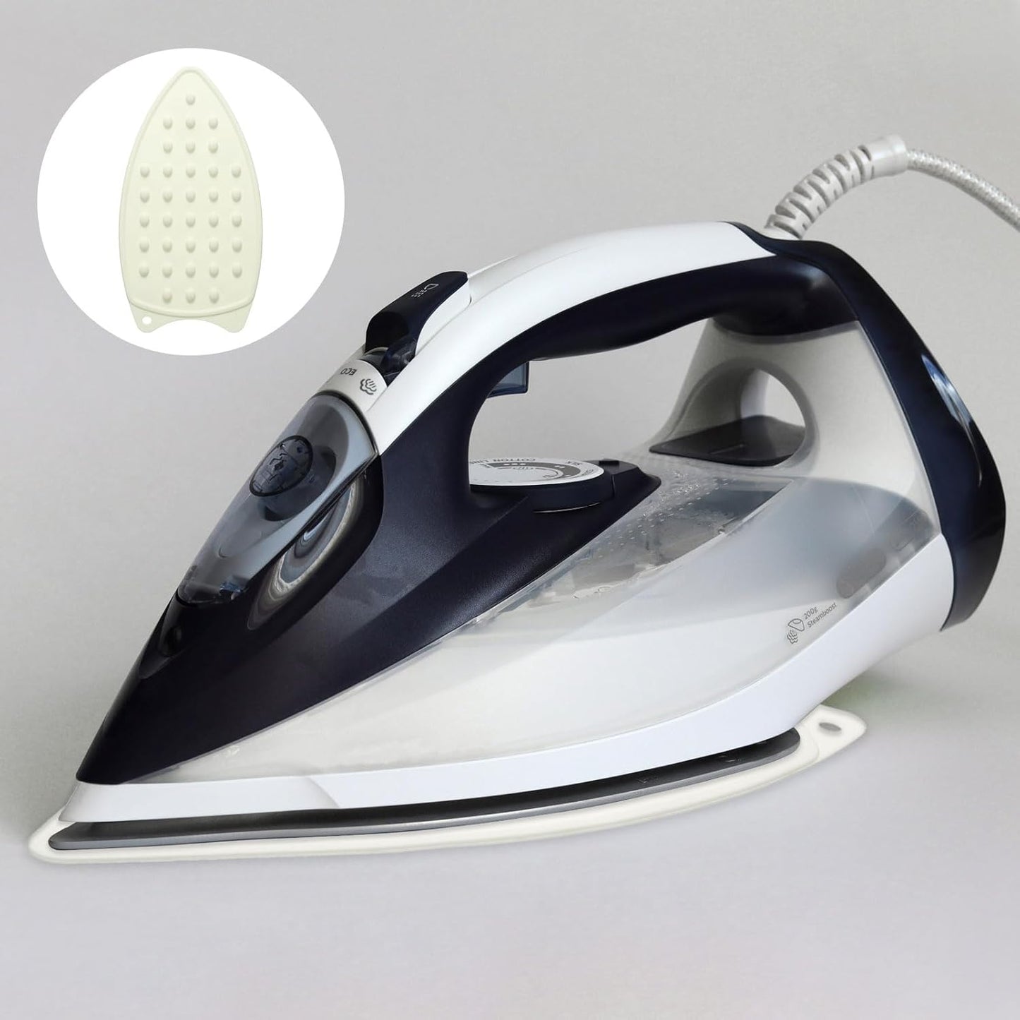 HARFINGTON Silicone Iron Rest Pad, Multipurpose Iron Hot Resistant Mat Iron Rest Plate for Ironing Board Hot Heat Resistant Steam Compact Mat, Cream