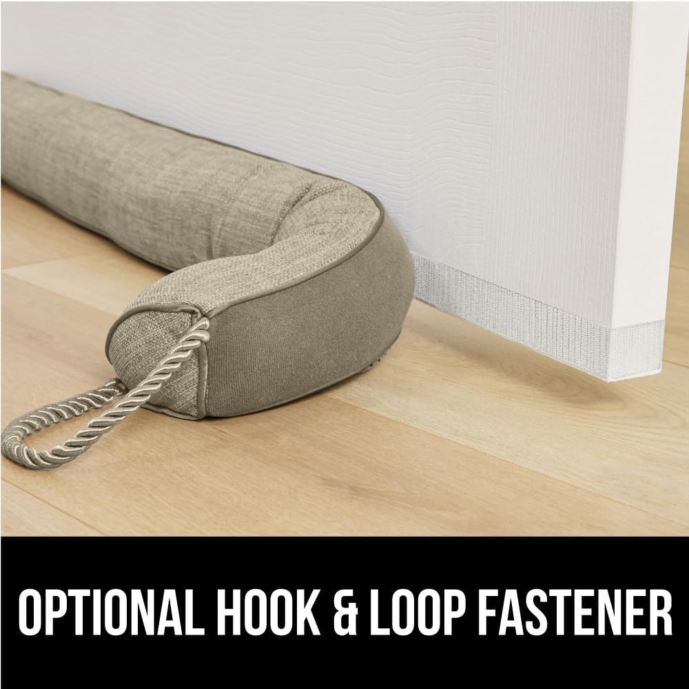 GORILLA GRIP Door Draft Stopper for Bottom of Doors, Weather Stripping Seal Blocks Hot Air, Noise, Bugs, Keeps Cold AC in, Sound Proofing Easy Install Gap Filler, Home Essentials, 36 Inch, Beige