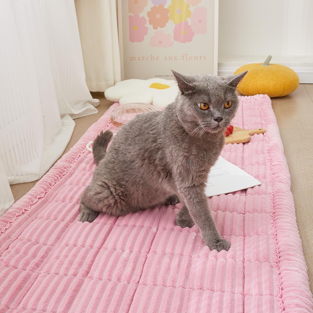 Couch Cover for Dogs Washable, Fuzzy Pet Couch Covers for 3 Cushion Sofa Pet Friendly, Non Slip Sofa Cover (Pink, 27.6" x 82.7"/70 x 210cm)