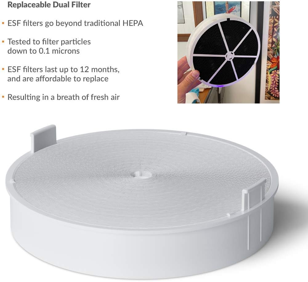 Avari QB 3-Stage Personal Air Purifier made in Korea with Electrostatic Charged Filter, Charcoal Filter & UV LED Sanitizer