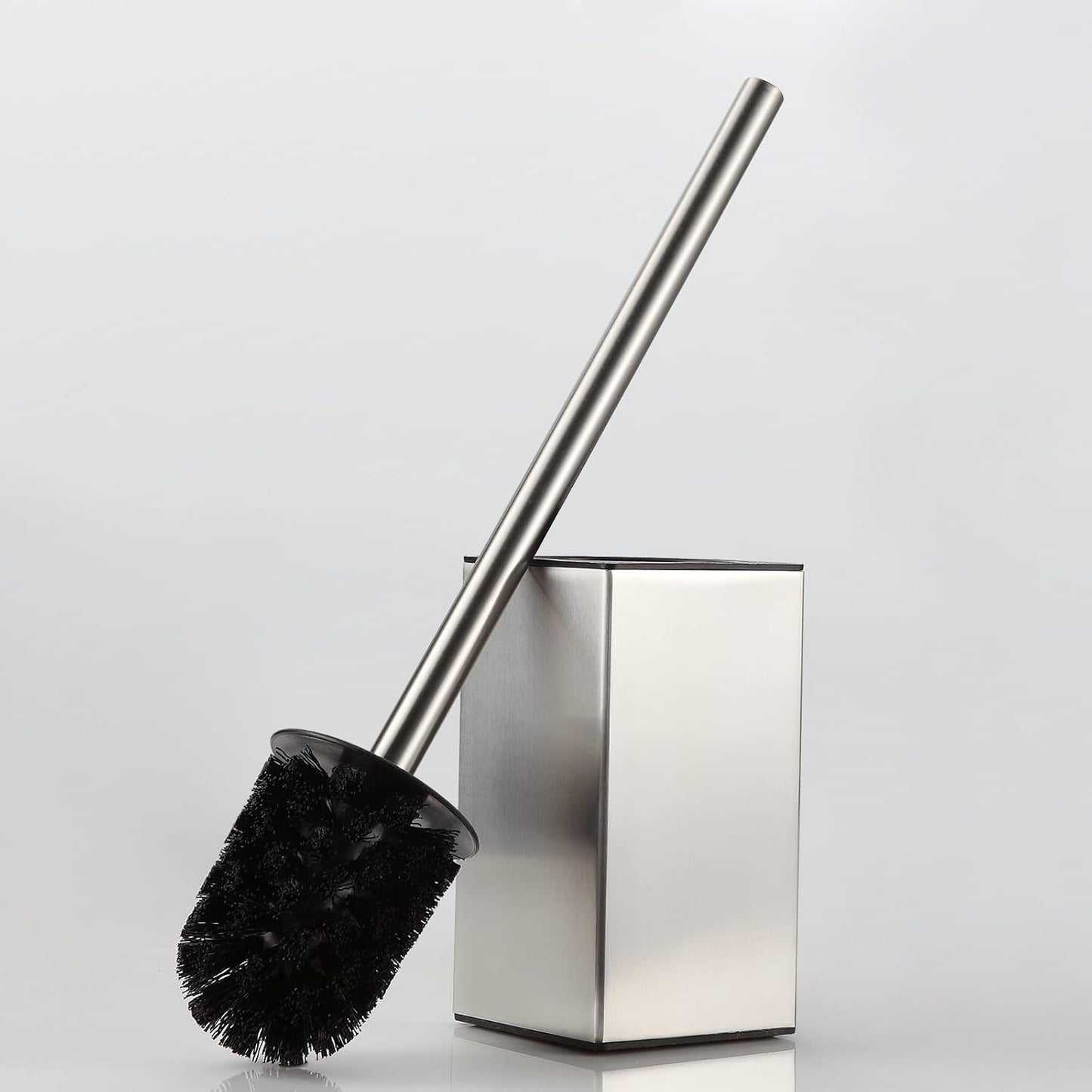 BGL Toilet Brush Holder Stainless Steel 304 Standing Brushed Nickel Square Toilet Bowl Brush for Bathroom Storage and Organization