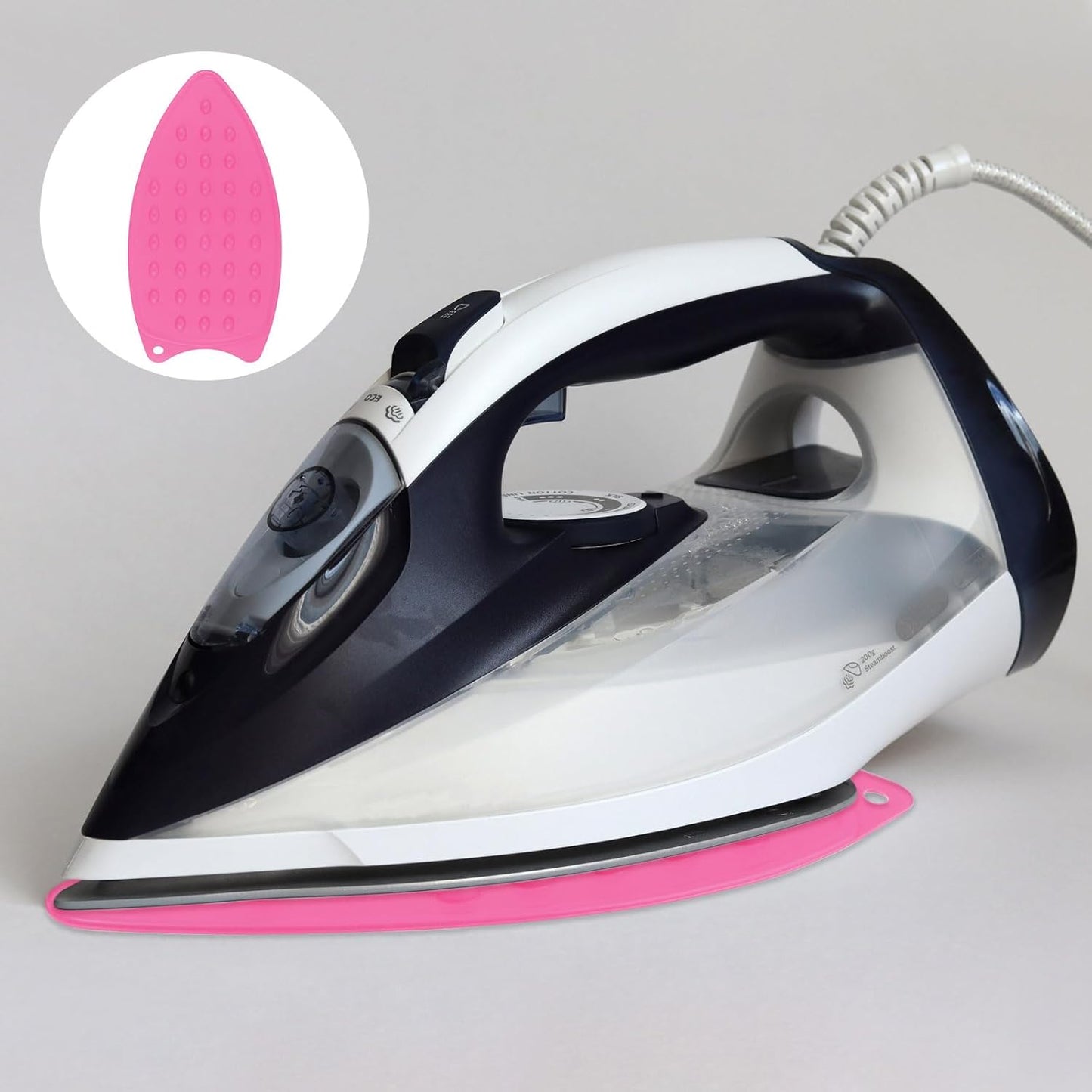 HARFINGTON 2pcs Silicone Iron Rest Pad, Multipurpose Iron Hot Resistant Mat Iron Rest Plate for Ironing Board Hot Heat Resistant Steam Compact Mat, Fuchsia/Yellow