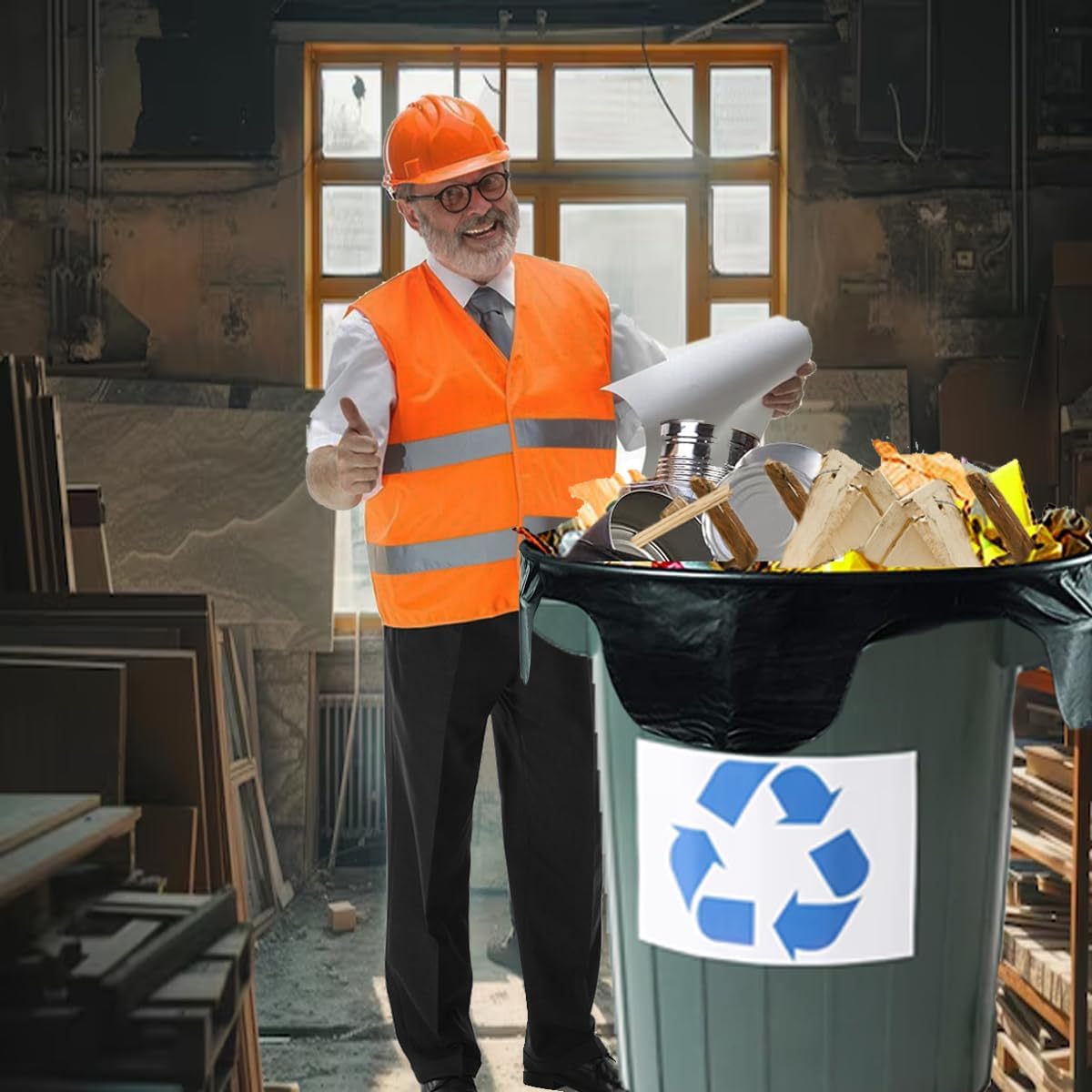 Contractor Heavy Duty Trash Bags 55 Gallon | 10 Count | 2 MIL | 36" X 56" | Large Black Flap Tie Construction Garbage Bags for Business Home Commercial, Industrial, Storage, Outdoor