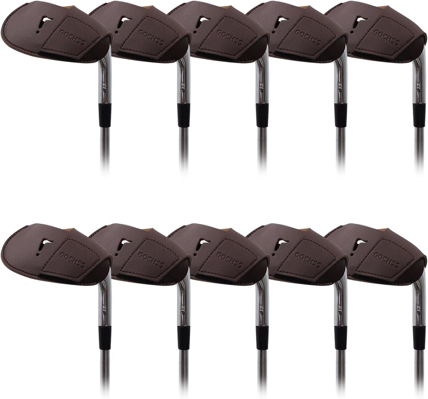 I Golf Iron Headcovers 10pcs PU Fit Both Right-Handed Clubs Golf Club Protector for Titleist Callaway Ping Taylormade Fit More Brands Golf Iron.