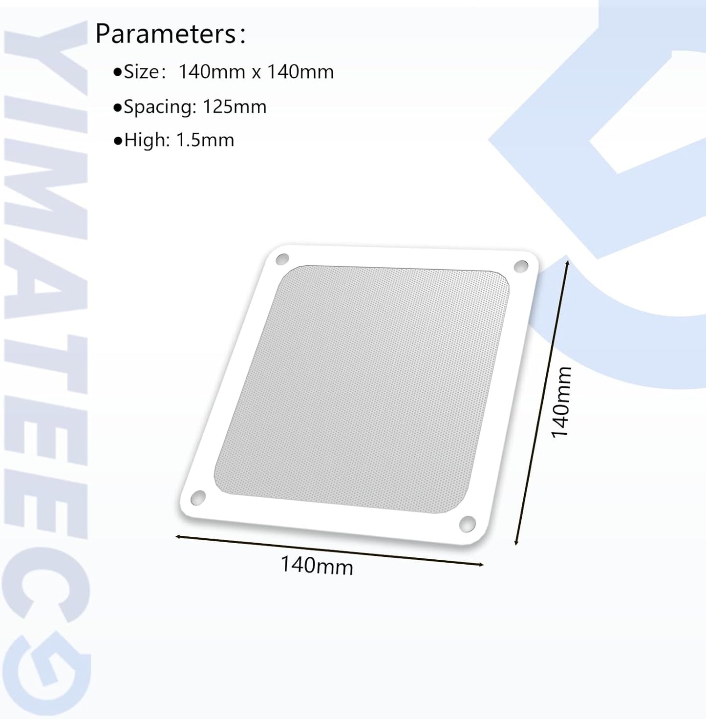 Dust Filter PC 140mm Computer Fan Filter Grills for Computer Cooler Fan/PSU/Routers 50 Mesh, Magnetic Frame PC Cooler Filter Dustproof Mesh (PVC, 140 * 140mm, 5pcs, White)