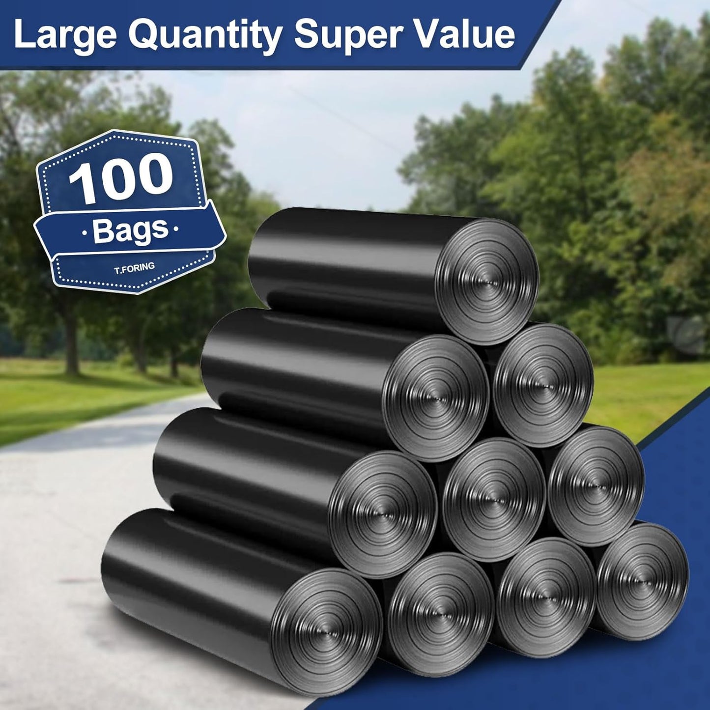 20-30 Gallon Trash Bags Black - 1.28 Mil Thick,30" x 35" Large Garbage Bags 100 Count,20+ Gallon Heavy Duty Trash Can Liners Unscented for Kitchen Home Office Commercial Outdoor