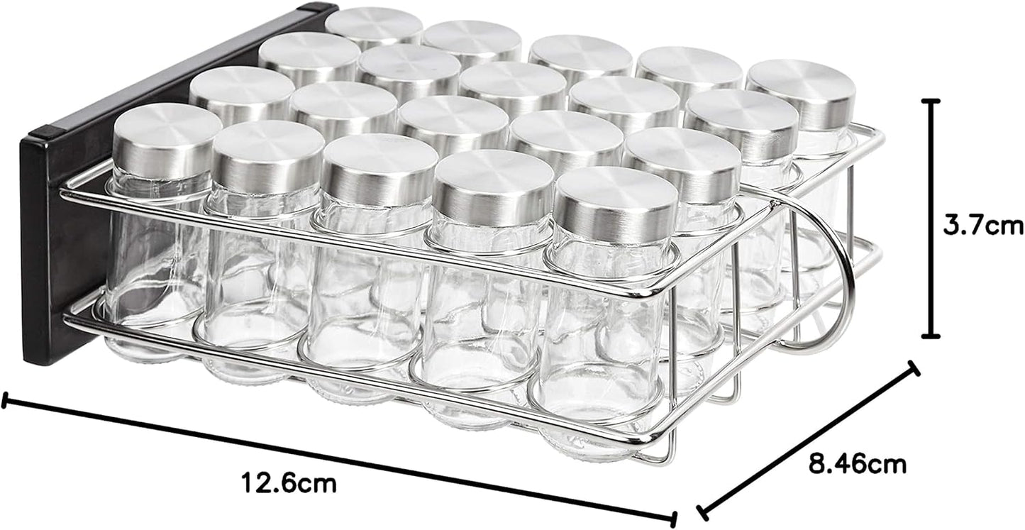Amazon Basics 20 Jars Spice Organizer Rack, Silver (Pack of 4)