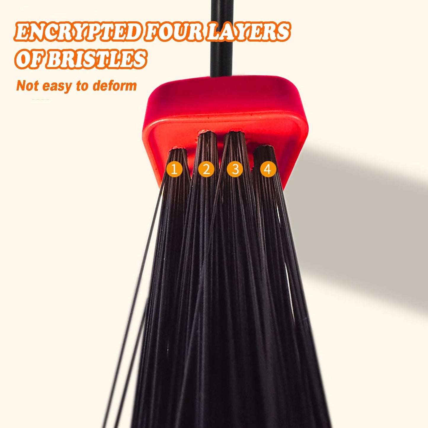 Heavy-Duty Adjustable Angle Broom with 56" Steel Handle - Ideal for Home, Garage, Kitchen, Bathroom, Office, and Outdoor Use - Durable & Efficient Cleaning Tool for Hard Floors (Red)