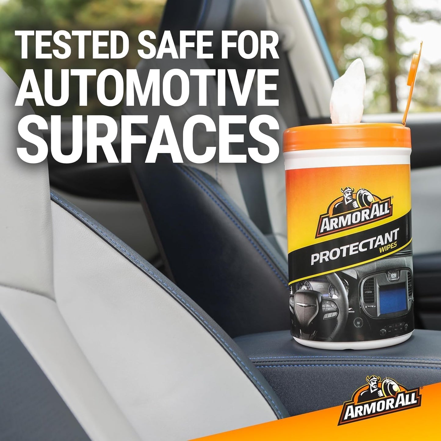 Armor All Car Interior Protectant Wipes, 90 Count Canister, UV Protectant for Vinyl, Rubber, Plastic, Trim and Dashboards