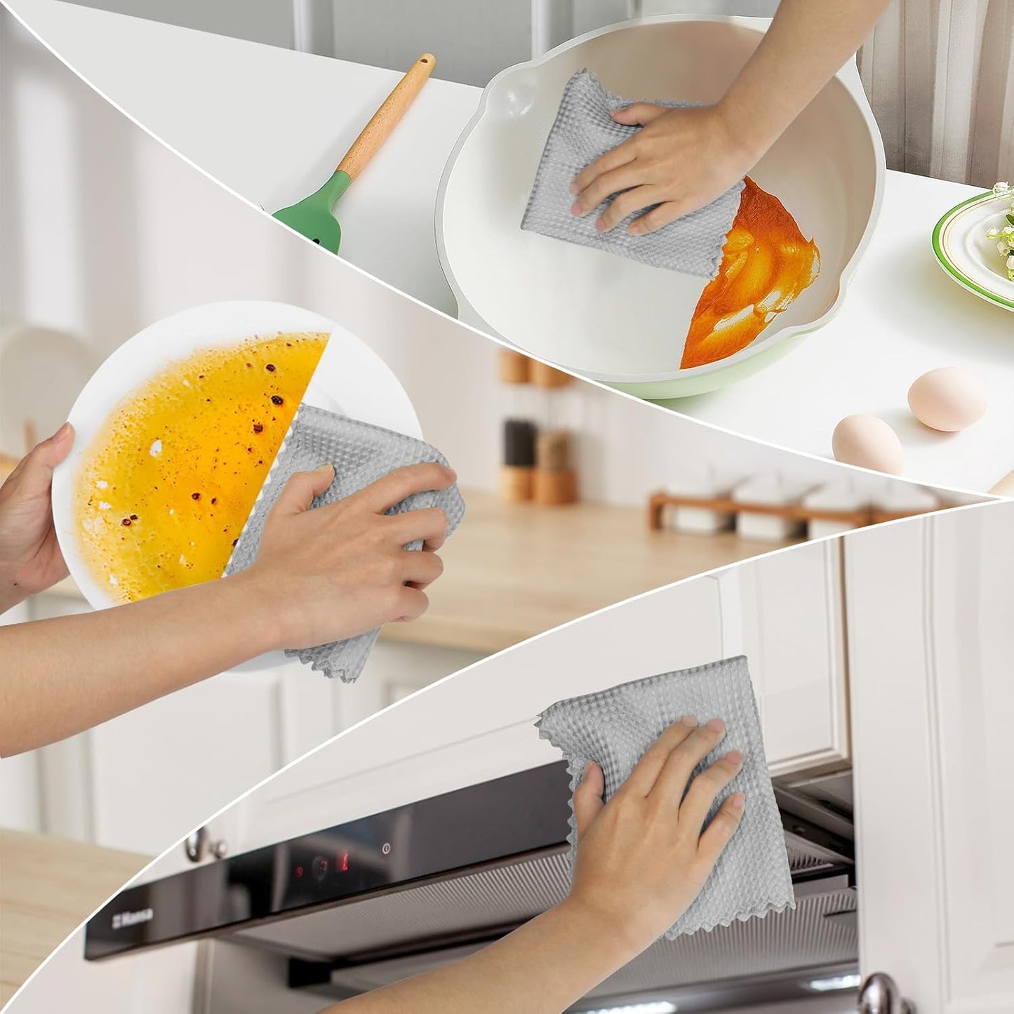 AIDEA Microfiber Cleaning Cloth for Glass 12PK, Grey, Lint Free Cloth Polishing Cleaning Rags, Window Wipes, Barista Coffee Towel, Microfiber Towels for Car Detailing, Stainless Steel, 11×11"