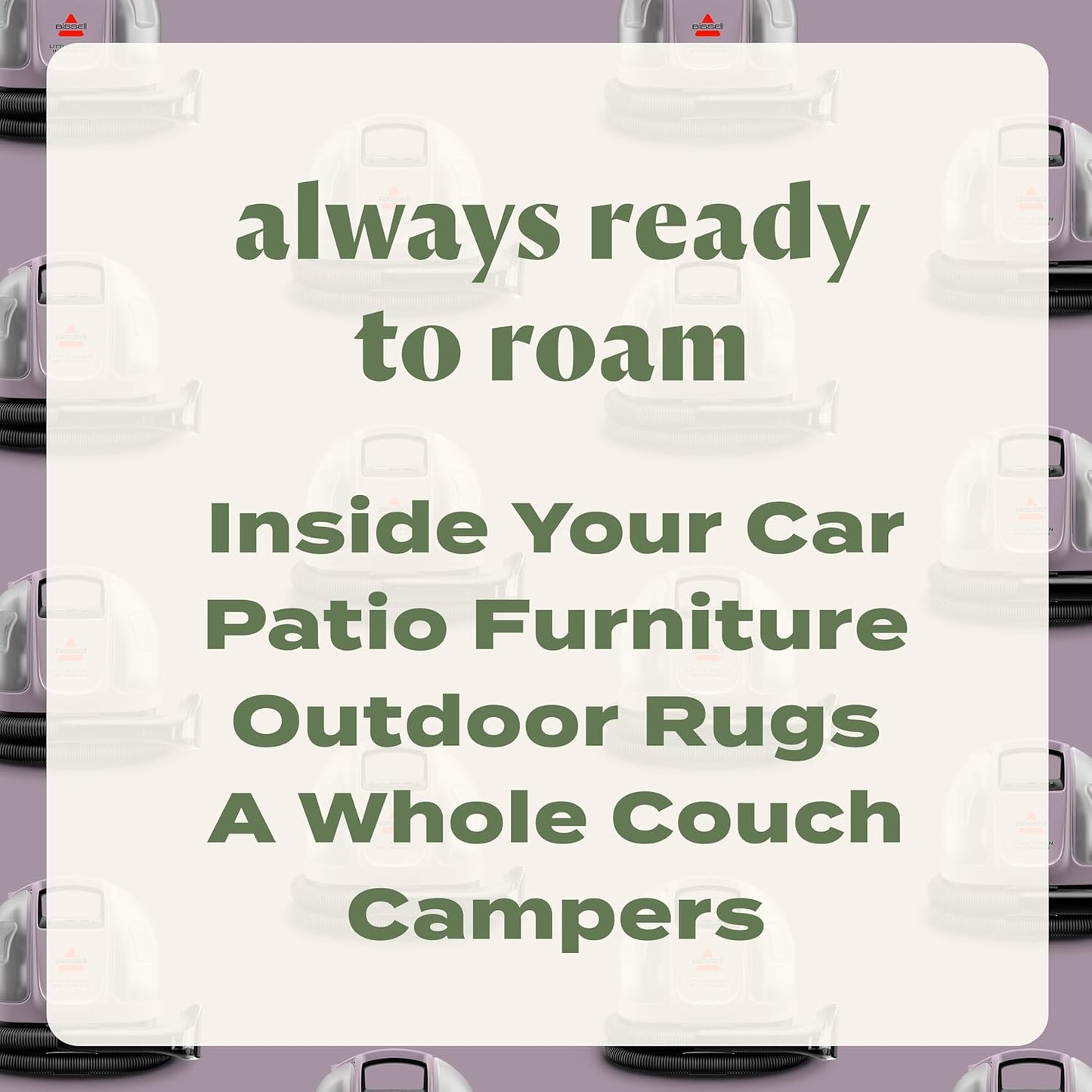 BISSELL Little Green Mini Cordless Portable Carpet and Upholstery Deep Cleaner, Car/Auto Detailer, with HydroRinse Self-Cleaning Tool and 4" Tough Stain Tool, Limited Edition Color Dusk Pink, 4015F