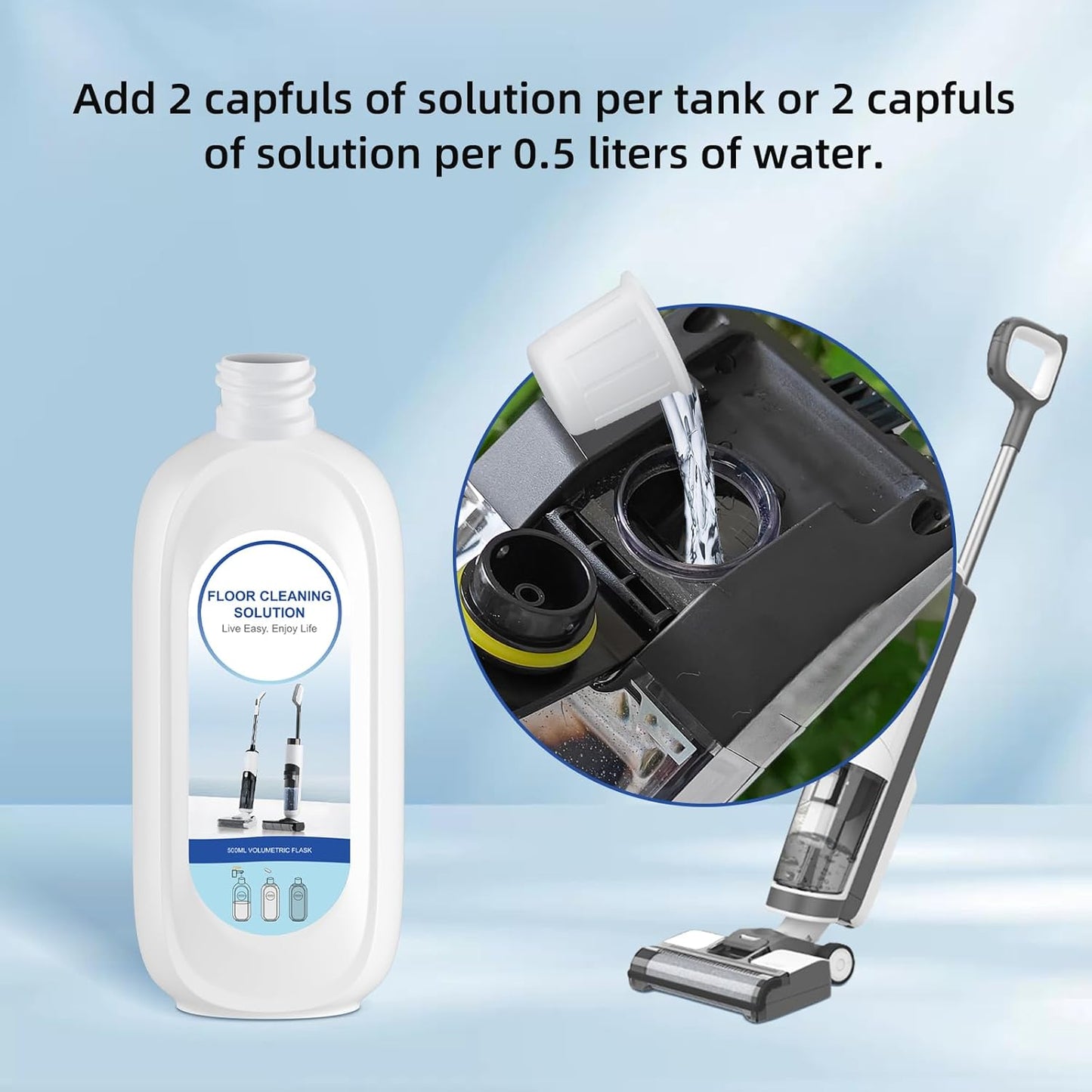 10 Bottles Compatible with Tineco Cleaning Solution Pet 500ml Per Bottle Orange Scents Floor Cleaner Compatible with All Robot Vacuums with Mopping and Cordless Wet/Dry Vacuum (Orange Scents)