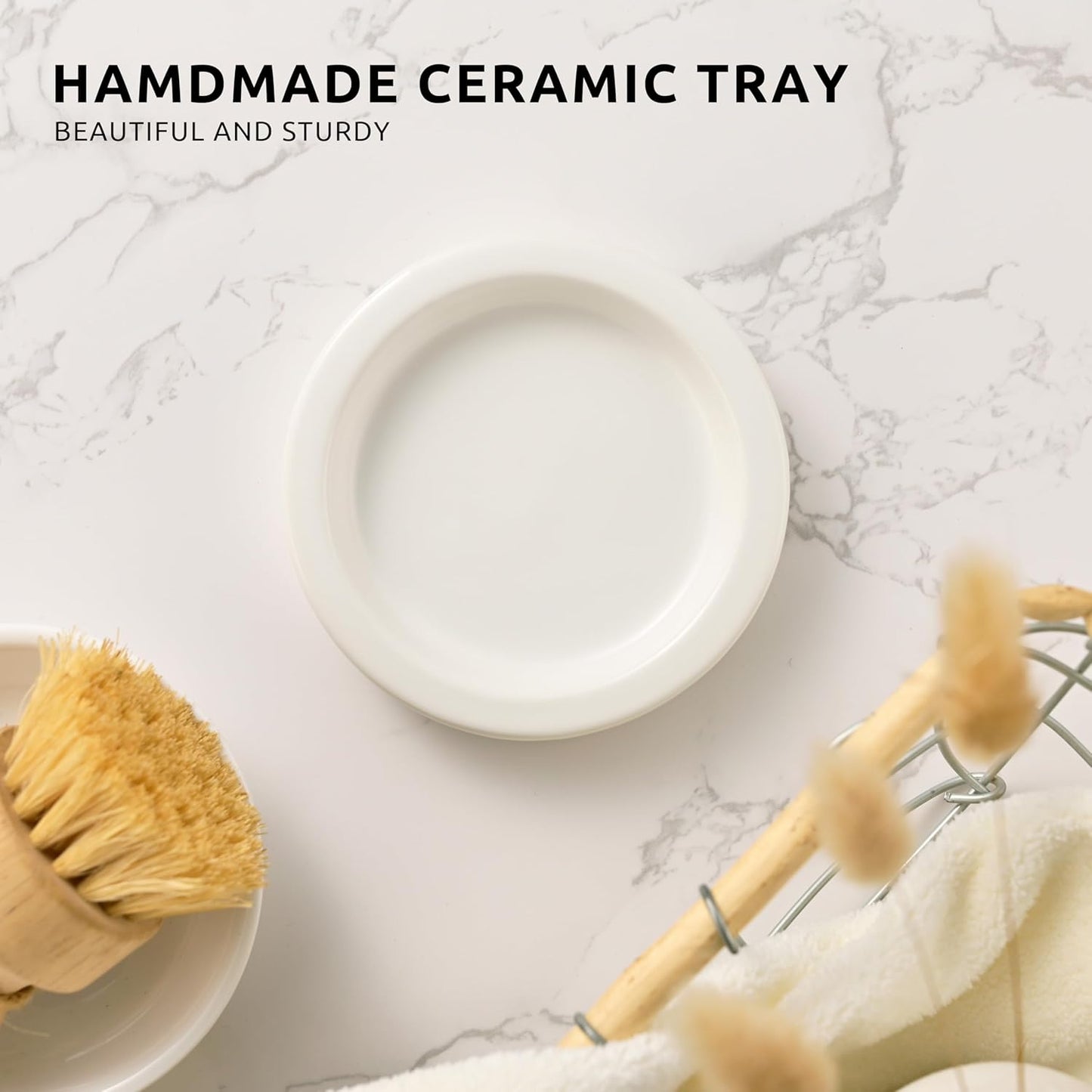 Glass Soap Dispenser Set by Janxin,Bathroom Soap Dispenser Set with Ceramic Tray,Luxury Bathroom Accessories,Modern Kitchen Decor (White+Gold(Lotion))