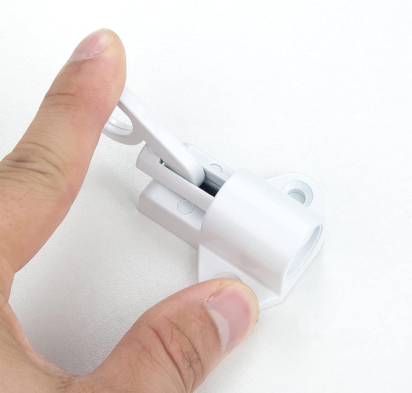 4 Packs Self-Closing Latches,White Spring Door Lock,Resilient Bolt Latch Aluminum Alloy Safety Automatic Spring Barrel Slide Door Lock with Screws,Used for Gate,Window and Cabinet etc