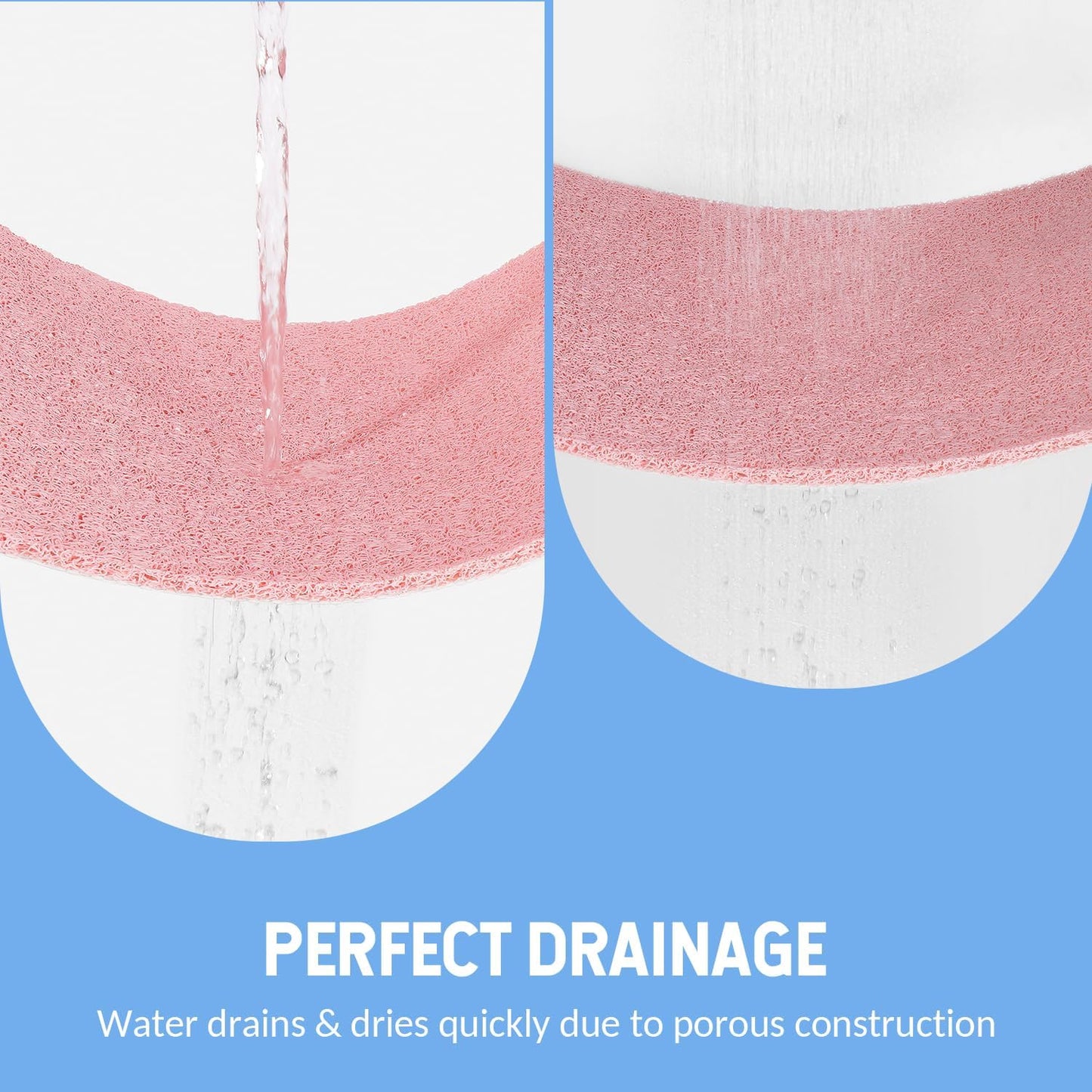 Non-Slip Bathtub Mat, Anti Slip Shower Mat, Fast Drying Bathtub Mats, Foot Scrubber Mat, Anti Slip Mat for Tub, Floor, Bathroom, Kitchen, Home, Hotel (Pink 36"×24")