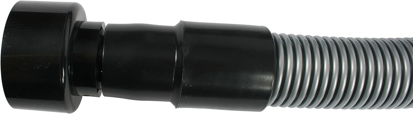 Cen-Tec Systems 10 Ft. Premium Shop Vacuum Extension Hose with 2 tank adapters and 1.25" curved end,120"L x 1.25"W, Silver