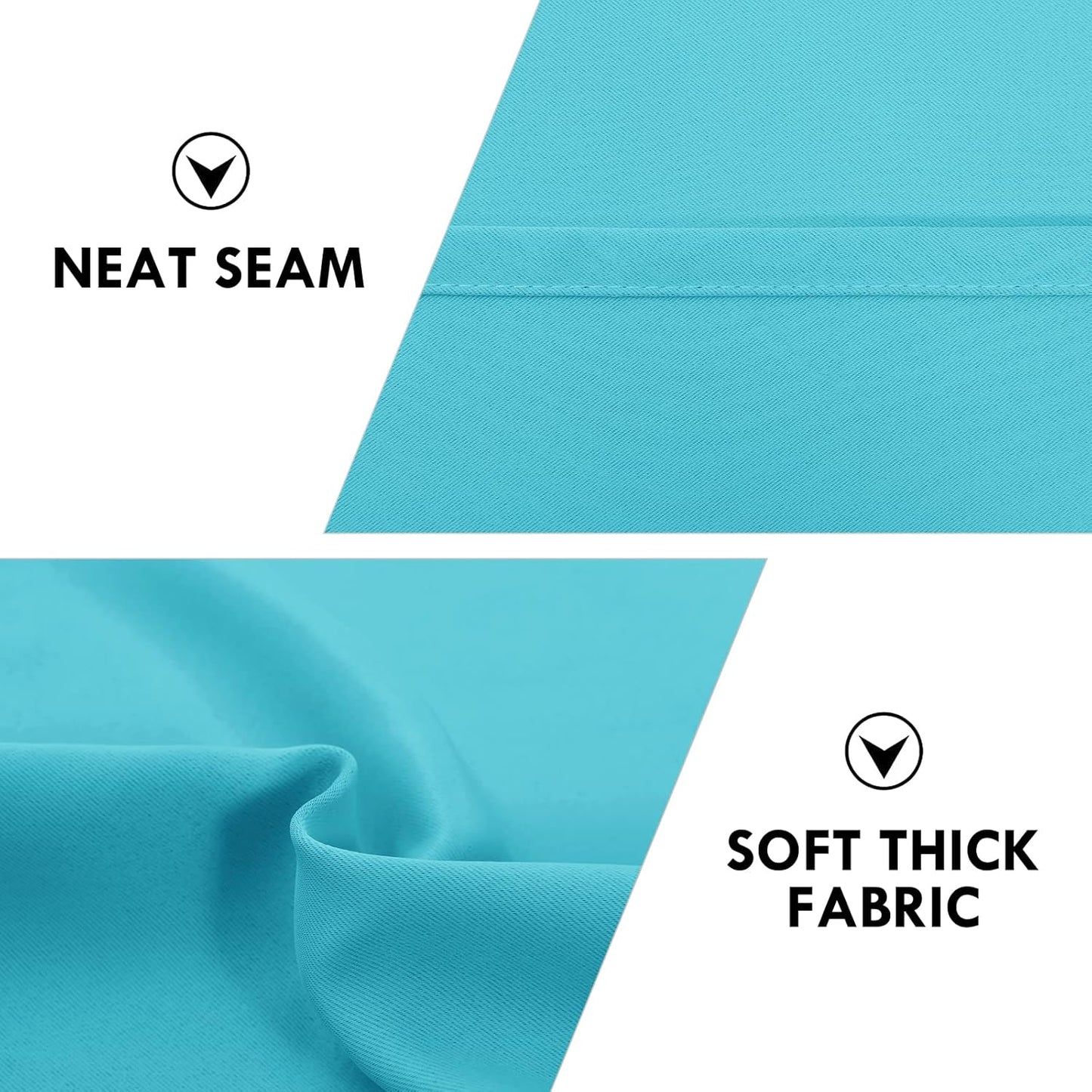 DWCN Turquoise Blackout Curtains for Bedroom –Rod Pocket Thermal Insulated Room Darkening Drapes for Living Room, W 42 x L 54 Inch, 2 Panels