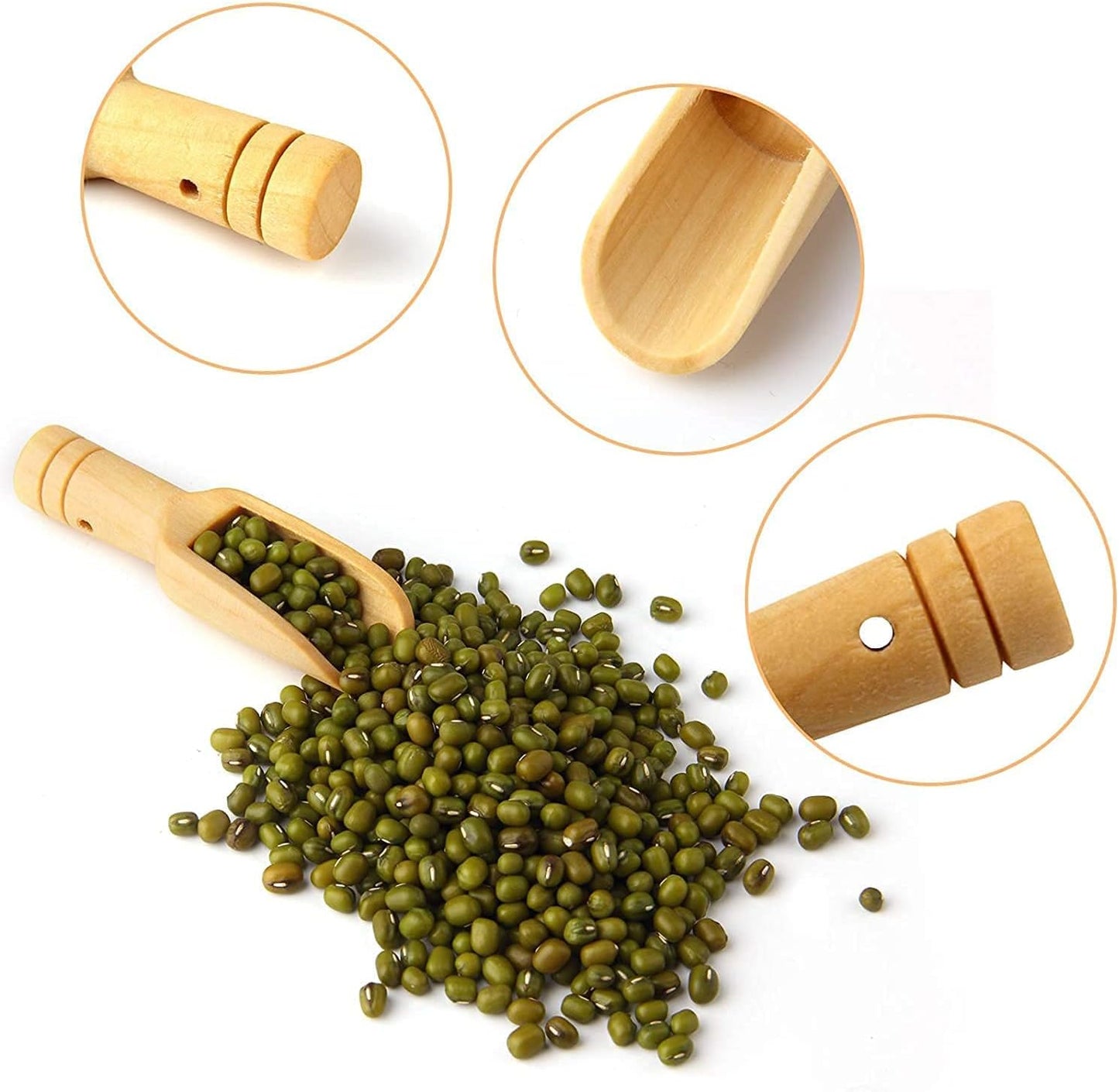 8pcs Mini Wooden Spoons,Mini Bamboo Spoons for Bath Salts, tea scoop, Washing Powder spoon,wooden candy spoon