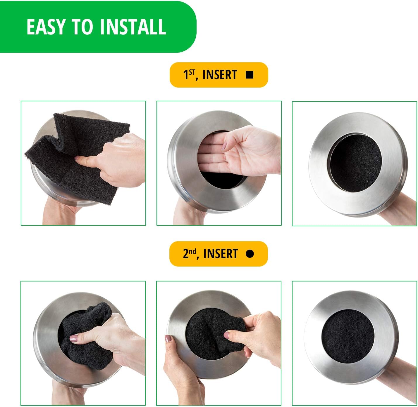 Epohpeek Compost Bin Filters Charcoal - Filter Replacement for Kitchen Pail Composter, 12 Pack Extra Thick (1cm) Fits Gallon Bucket Countertop Bins - Activated Carbon, 6 Round 6 Square, Both 6.5”