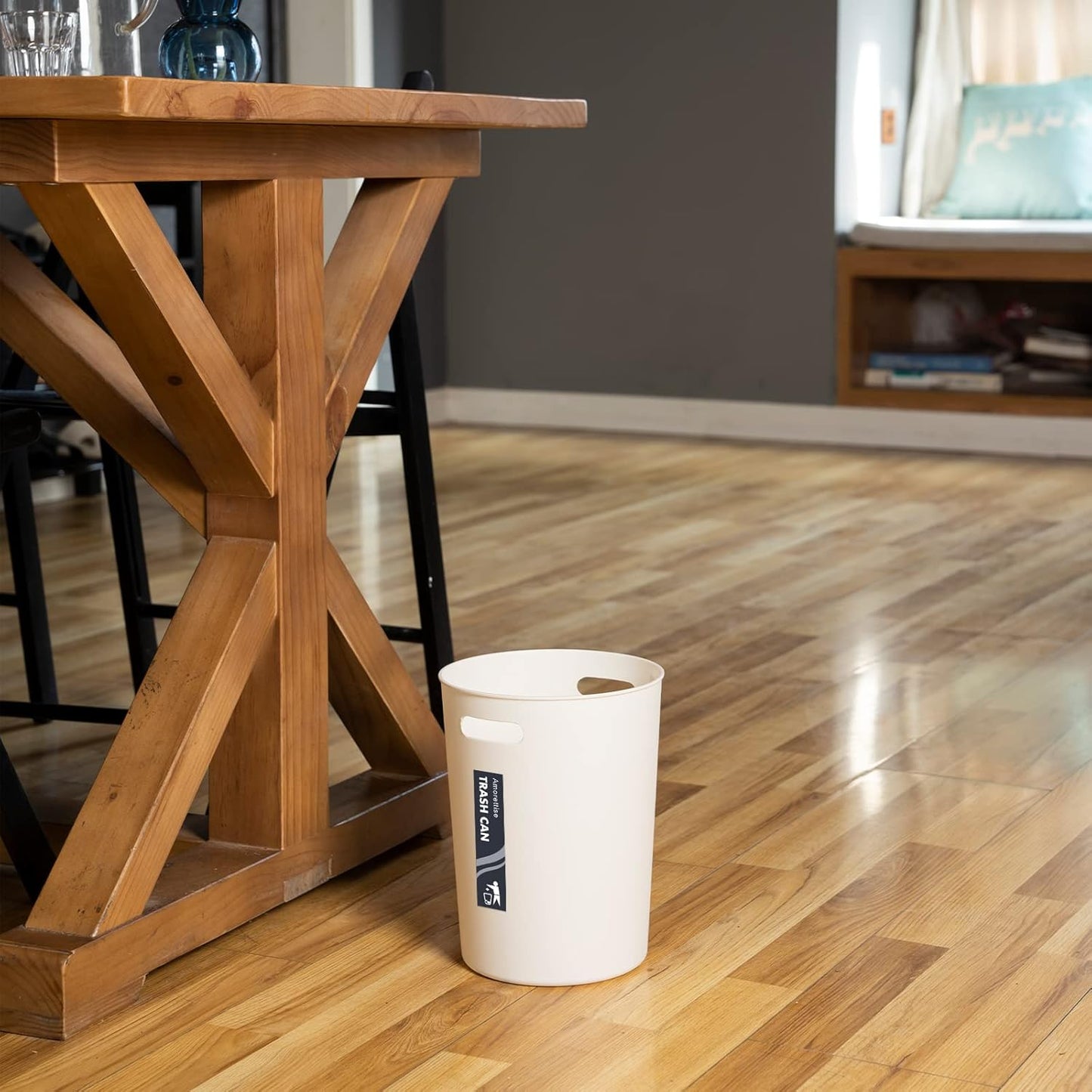 4 Pack Small Trash Can for Bathroom - 3 Gallon/12-Liter Wastebasket, Round Plastic Garbage Container Bin for Bedroom Office.