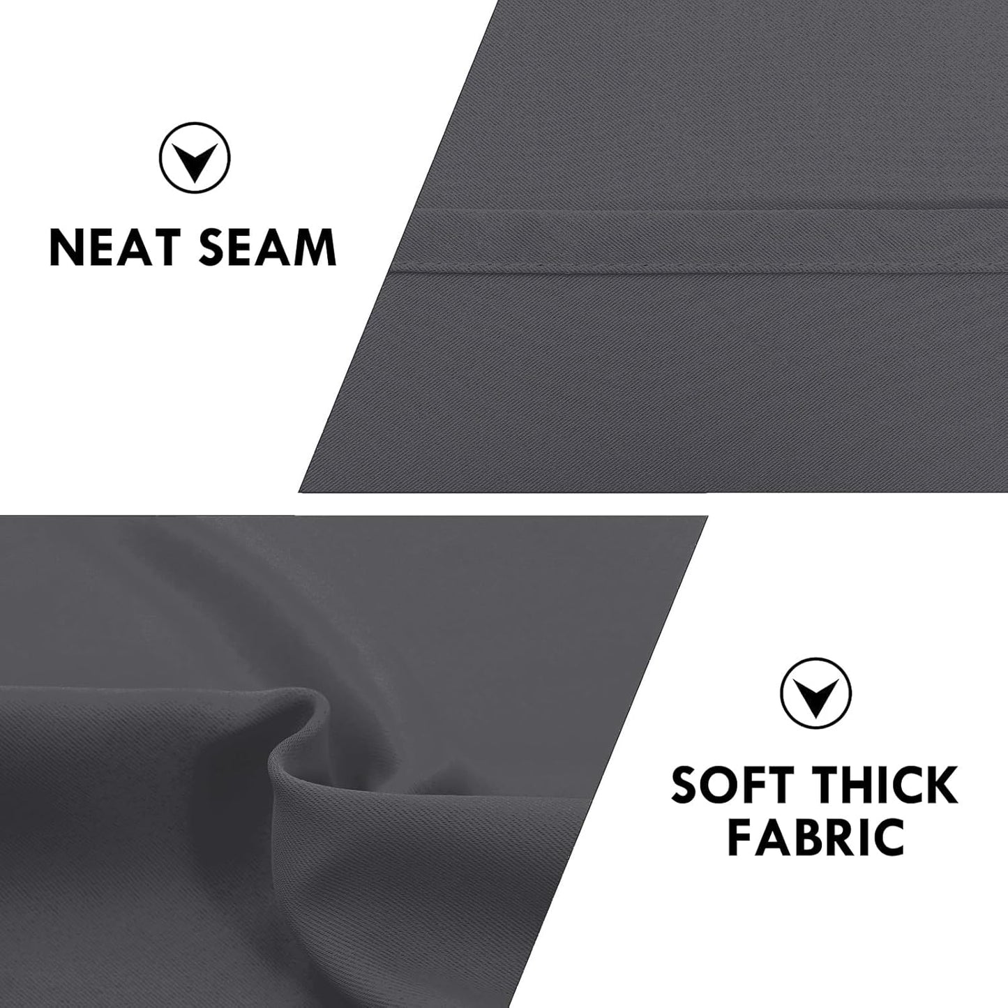 DWCN Blackout Curtains for Bedroom 84 Inch Length 2 Panels Set, Solid Thermal Insulated Energy Saving Rod Pocket Window Treatment Curtains Blackout Drapes (W52 x L84 Inch, Dark Grey)