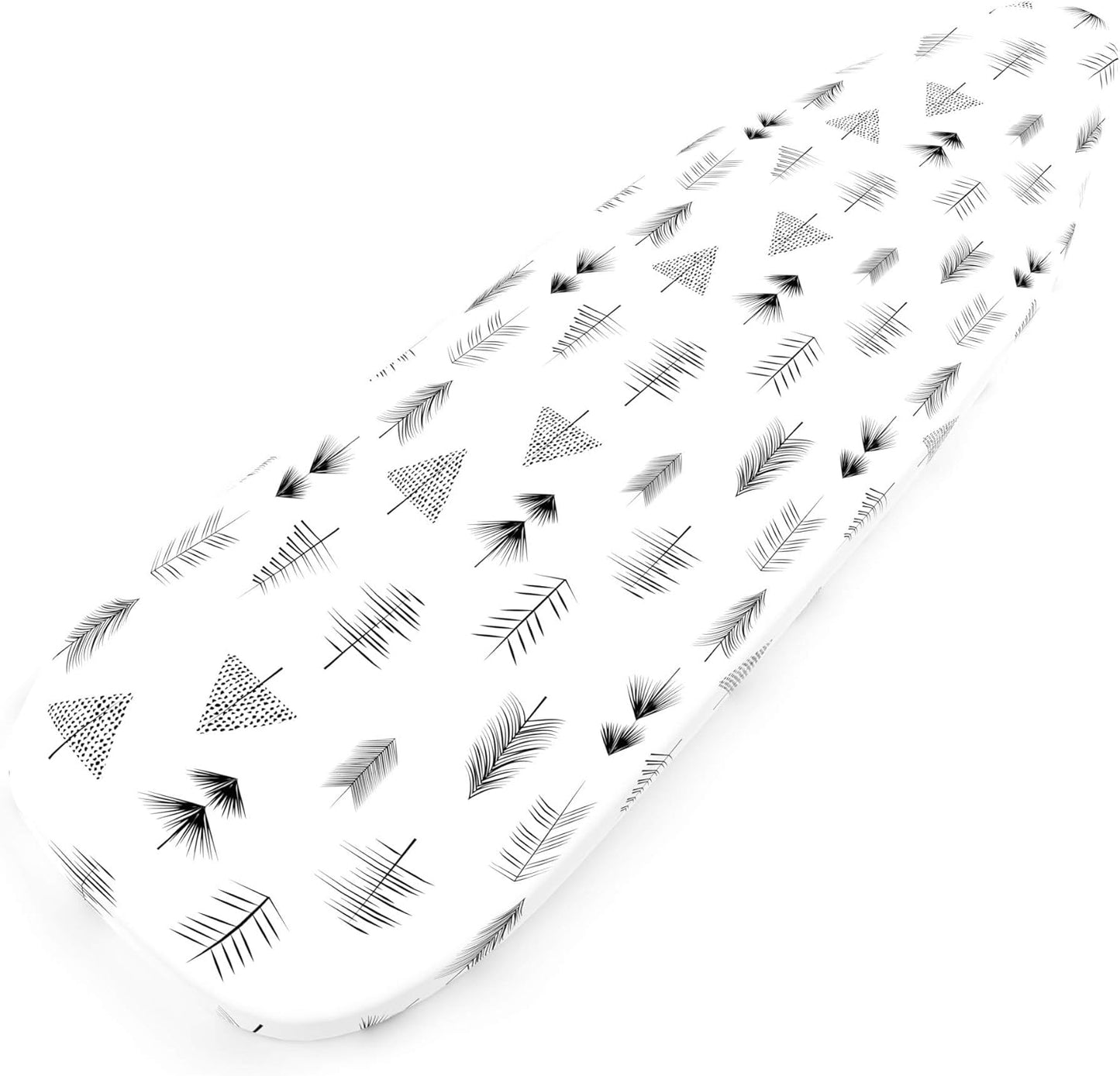 Encasa XO Ironing Board Cover and Pad 28"x12" - Thick 3mm Felt Padding, Drawstring Tightening & Lock, Easy Fit, Scorch & Stain Resistant, Fits Mini Ironing Board - Black Arrow