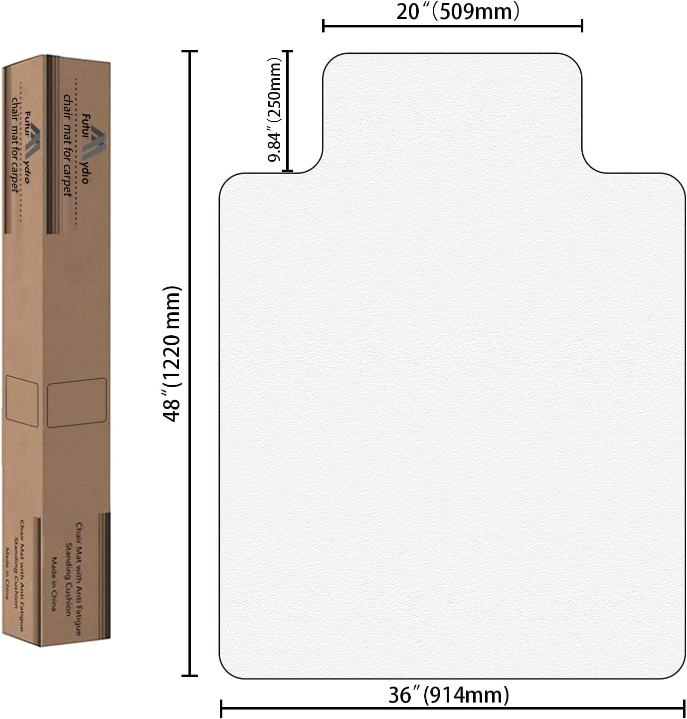 FuturHydro Office Chair Mat for Hardwood Floor, 36" x 48" Clear Computer Chair Mat, Plastic Rolling Chair Mats for Office, Home and Gaming Floors (with Lip)