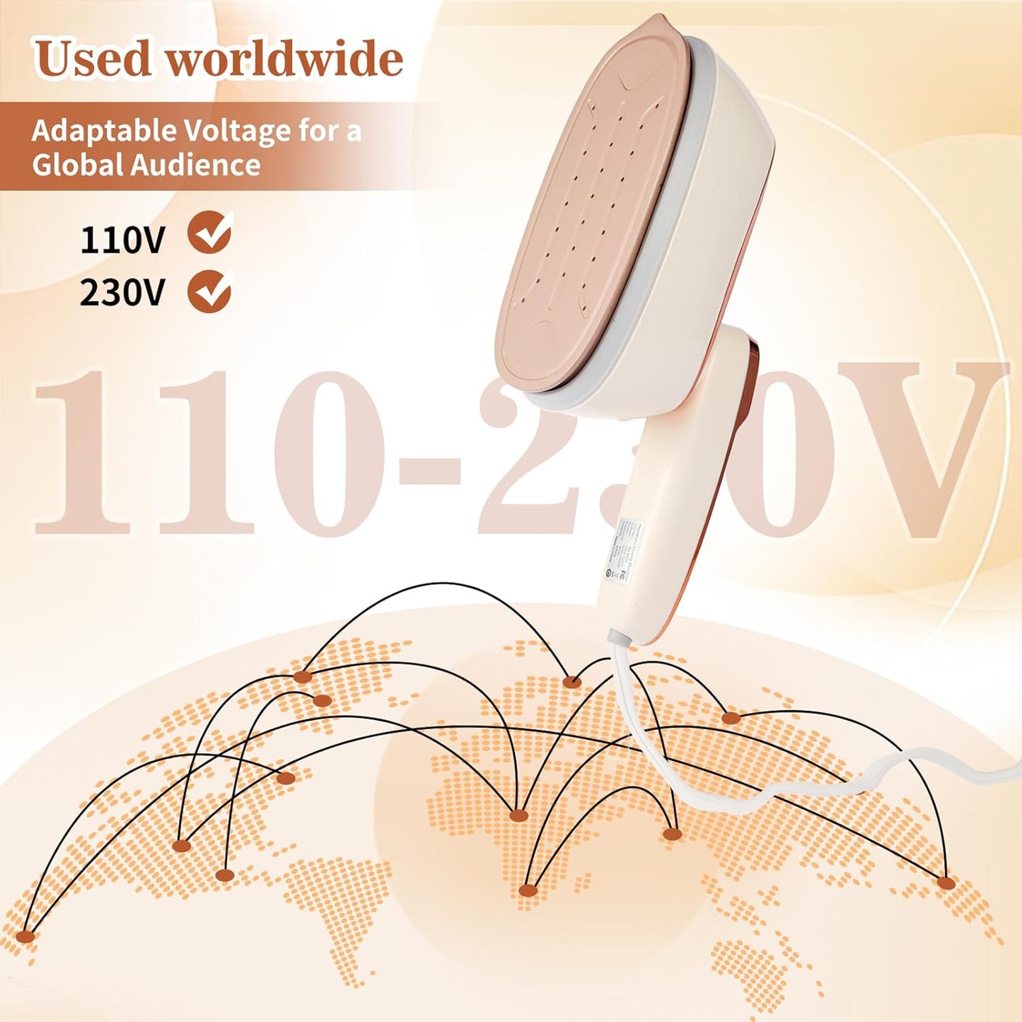 Handheld Garment Steamer 1500W – Large Ironing Panel, 20s Fast Heat-Up, 17 Steam Vents, 8 Fabric Modes & 260mL Water Tank for Home, Travel & Business