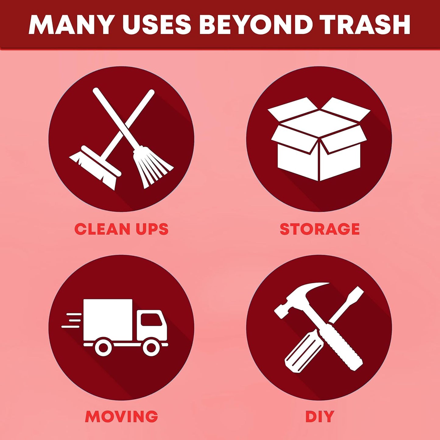 Contractor Garbage Bags 55 Gallon Heavy Duty | 50 Count | 3 Mil Construction Bags Heavy Duty with Ties | 55 Gallon Trash Bag Heavy Duty for Contractors