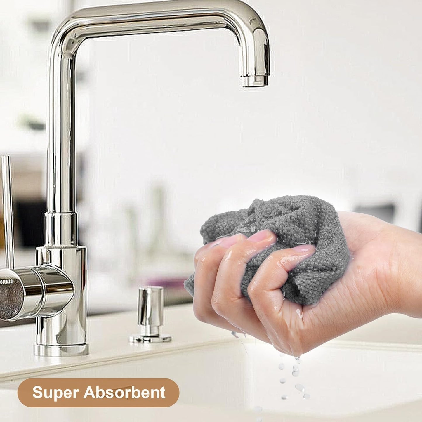 LIVOS Microfiber Cleaning Cloth Roll - 80 Pack, Reusable Paper Towels Grey Tear Away, Microfiber Towels for Cars, Super Absorbent Lint Free Cleaning Rags for House, Kitchen, Window-11.5"x11.5"