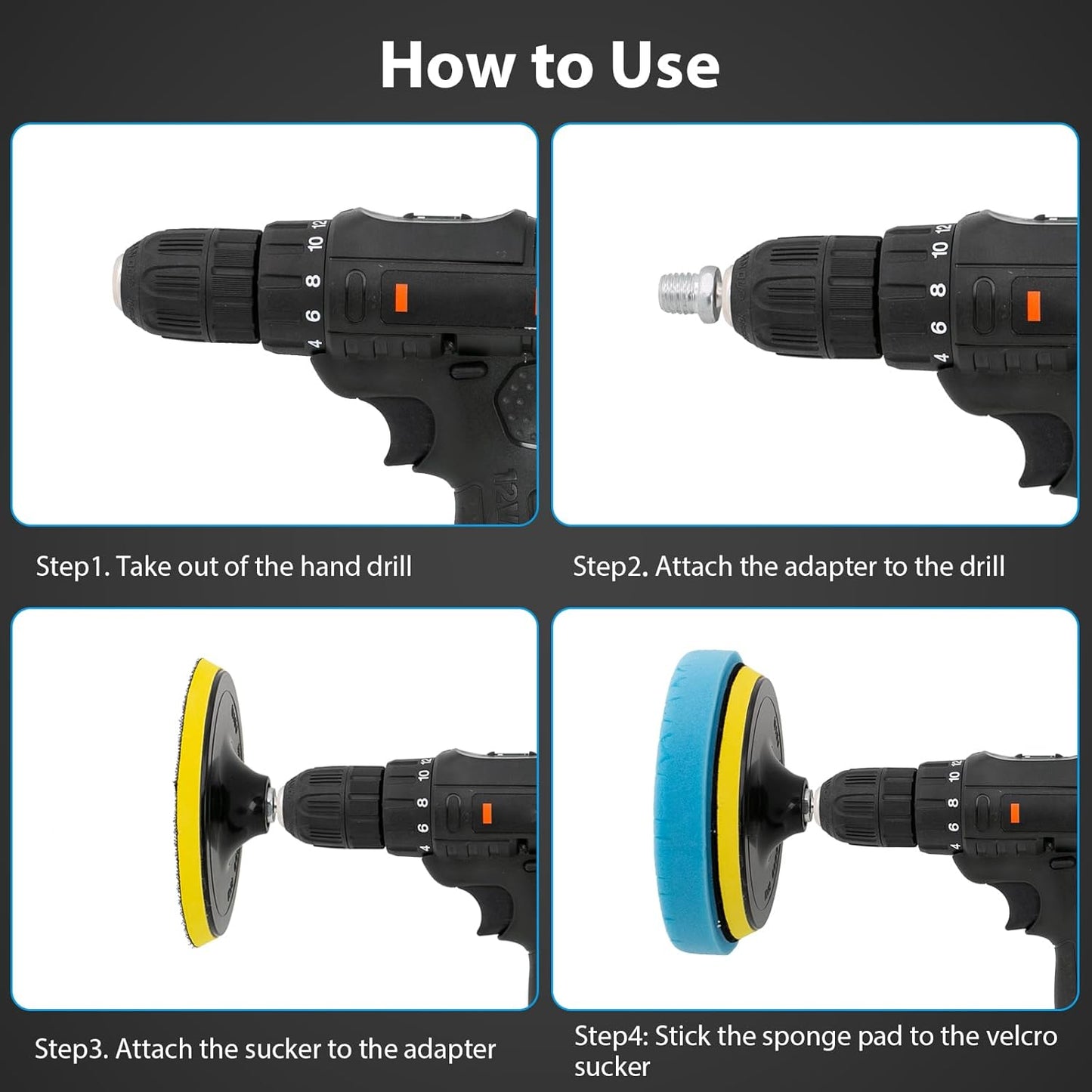 Buffing Polishing Pads, 5Pack 3.5 Inch Face for 3 Inch Backing Plate Compound Buffing Sponge Pads Cutting Polishing Pad Kit for Car Buffer Polisher, Polishing and Waxing