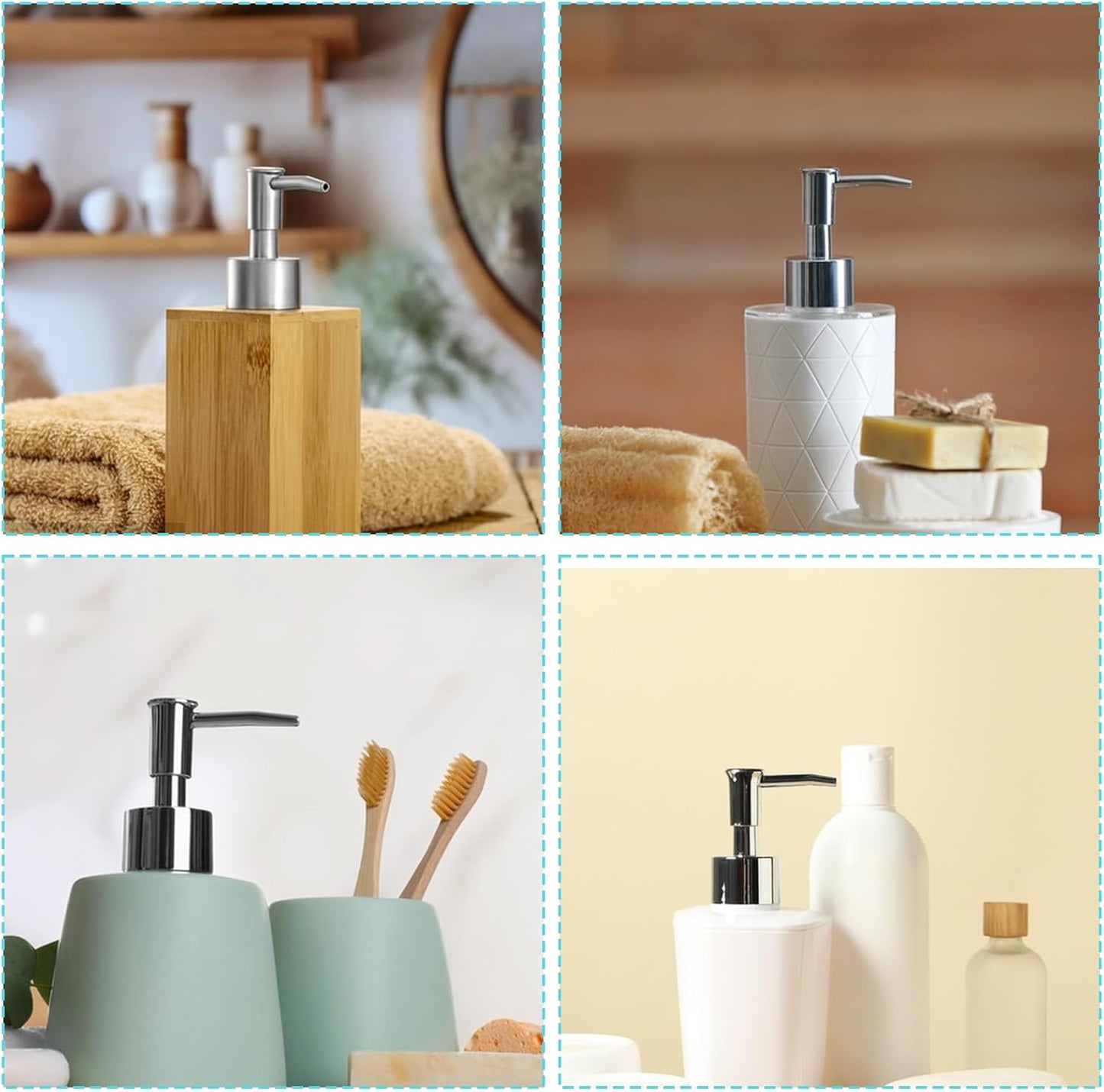 2 Pcs Pumps Lotion Soap Dispenser Replacement Silver Soap Pump Dispenser Head for Liquid Soaps Lotion or Dish Soaps Refill Dispensers for Regular Mouth Plastic Shampoo Bottle