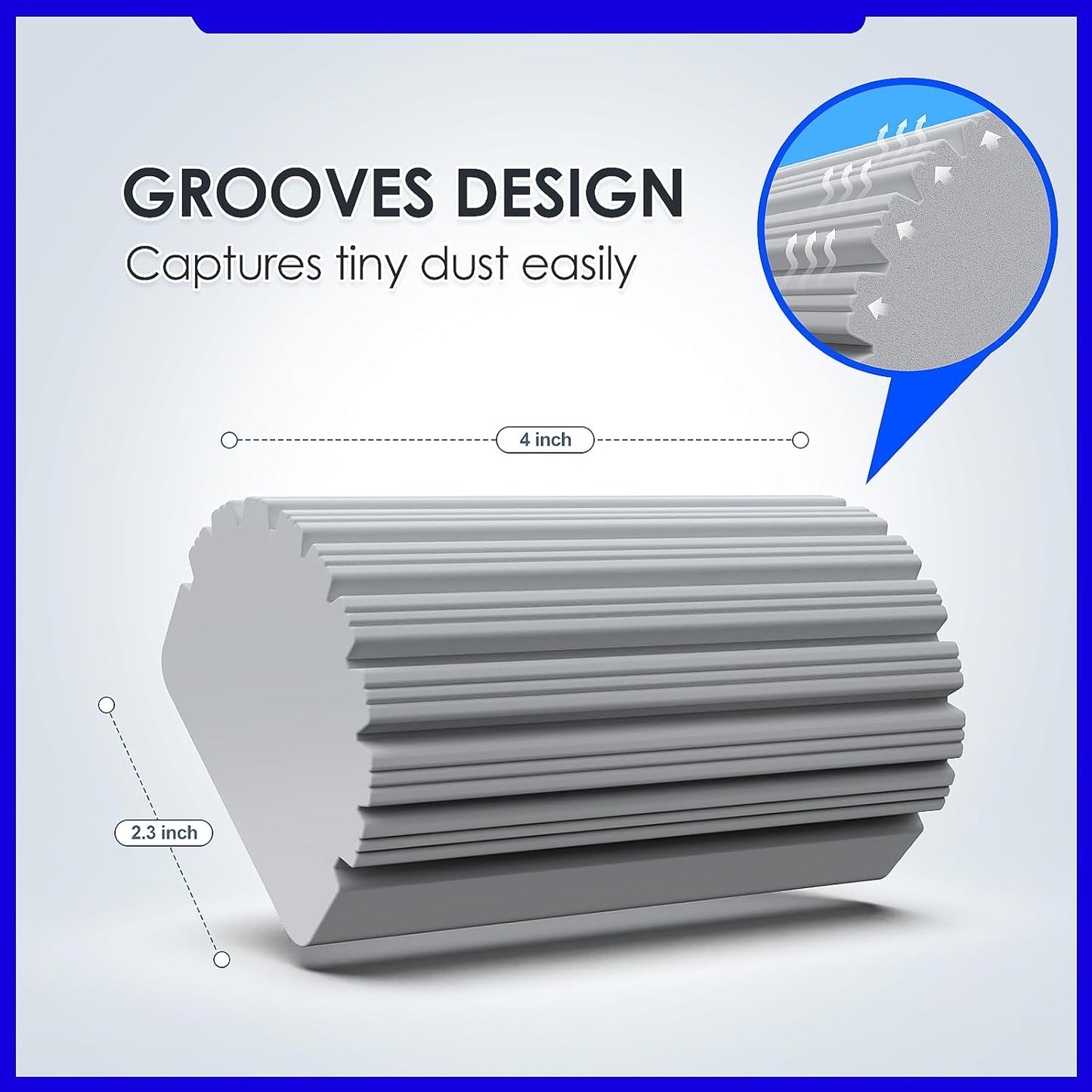 6 Pack Damp Clean Duster Sponge, Reusable Sponge, Duster for Cleaning Blinds, Glass, Baseboards,Vents, Railings, Mirrors, Window Track Grooves and Faucets.