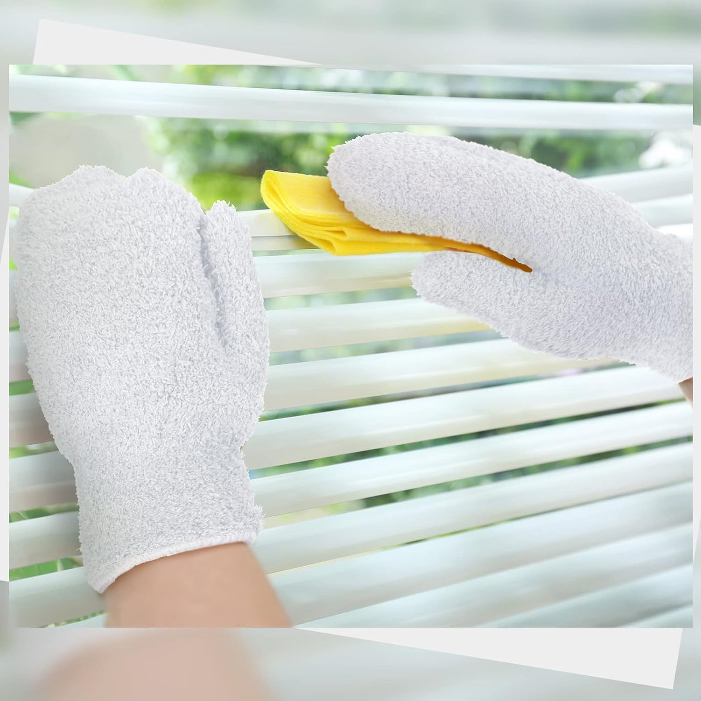 Bencailor 4 Pair Microfiber Dusting Mittens Reusable Women Cleaning Mittens with Thumb for Kitchen