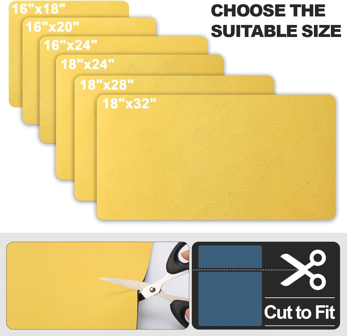 Dish Drying Mat for Kitchen Counter | Coffee Bar Mat for Countertops | Heat Resistant Drainer Mat with Non-slip Rubber Backed | Hide Stain Kitchen Absorbent Draining Mat | Yellow 16"x18"