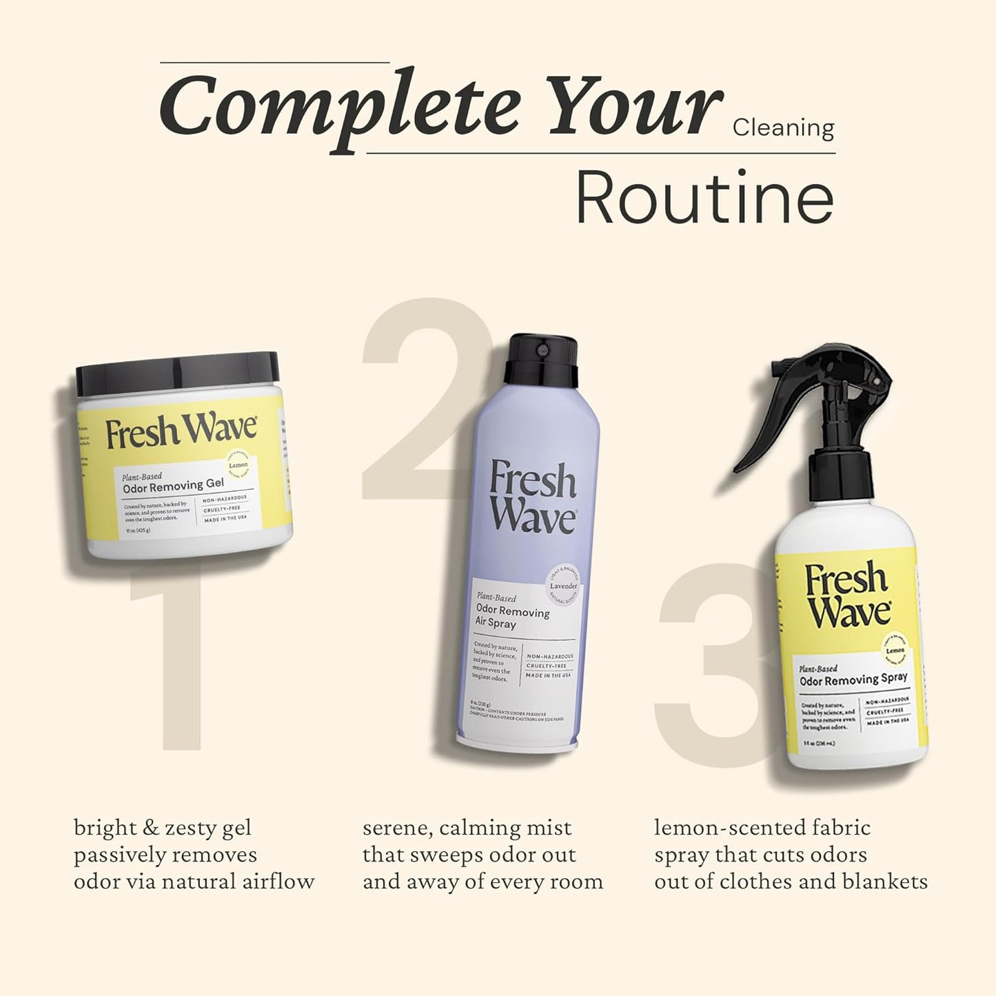 Fresh Wave Lemon Odor Removing Gel, 15 oz. | Odor Absorbers for Home | Safer Odor Relief | Natural Plant-Based Odor Eliminator | Every 15 oz. lasts 30-60 Days | For Cooking, Trash & Pets