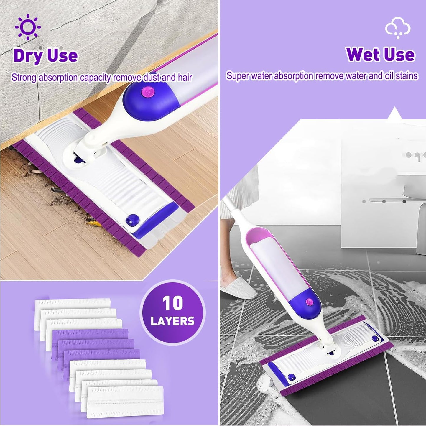 Power Mop Pads Refills for Swiffer PowerMop Multi-Surface Mopping Pad Disposable Replacement Mop Pads Compatible with Swiffer PowerMop,Safe on All Finished Floors,38 Count.