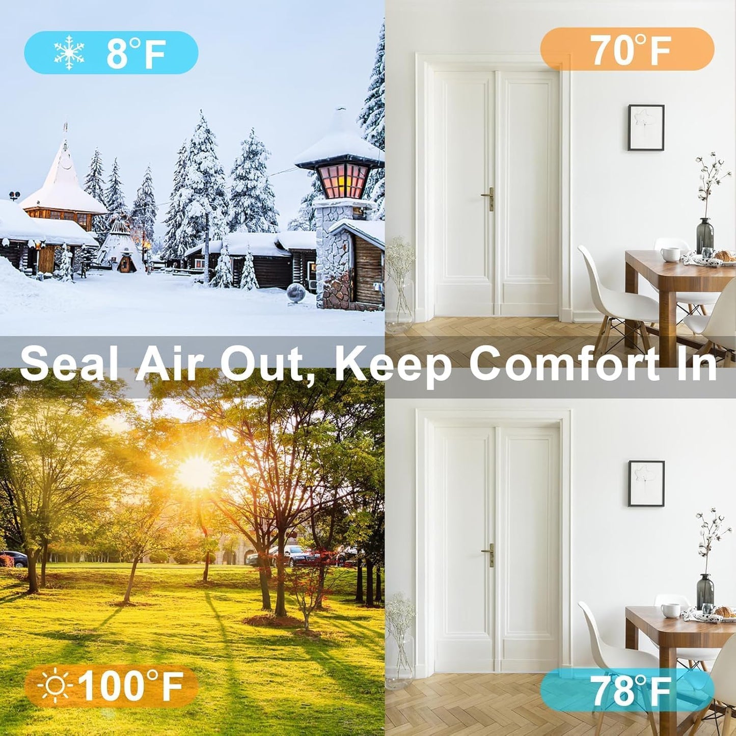 High Density Foam Weather Stripping Door Seal Strip Insulation Tape Roll for Insulating Door Frame, Window, Air Conditioner Soundproof Self Adhesive Sealing Weatherstrip(1 in x 1/4 in x 66 Ft)