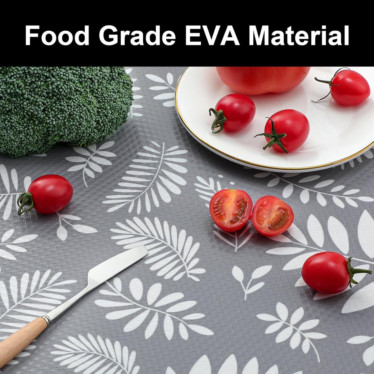 Cooyes Shelf Liners for Kitchen Cabinets Waterproof & Oil-Proof Kitchen Cupboard Mats Non-Slip Drawer Mats EVA Material Non Adhesive Fridge Liner for Shelves