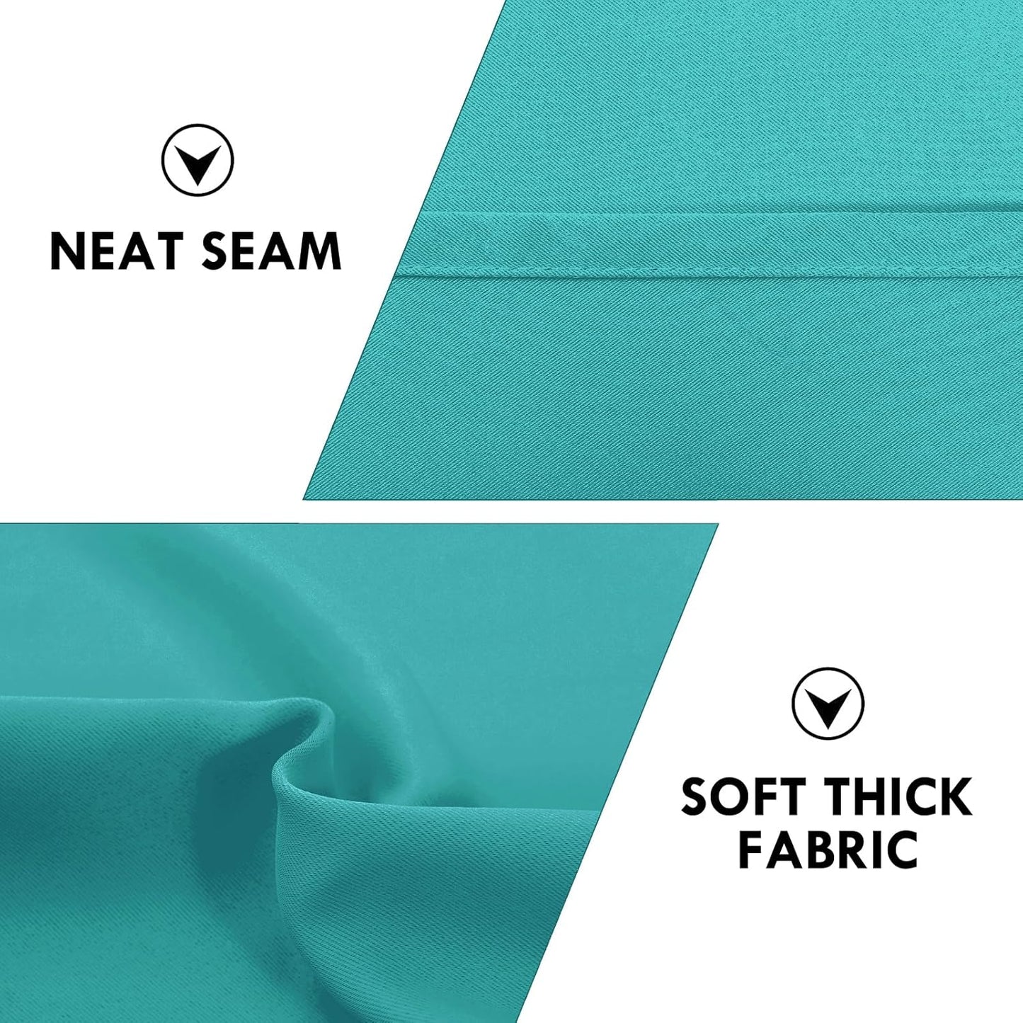 DWCN Blackout Curtains for Living Room Thermal Insulated, Energy Saving & Noise Reducing Bedroom Curtains, Peacock Blue, W 42x L 54 Inch, Set of 2 Rod Pocket Curtain Panels